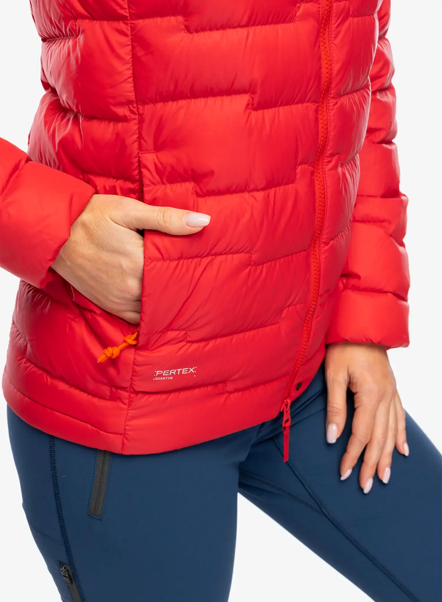 Ženska puhovka Haglofs ROC Flash Down Hood - bright red