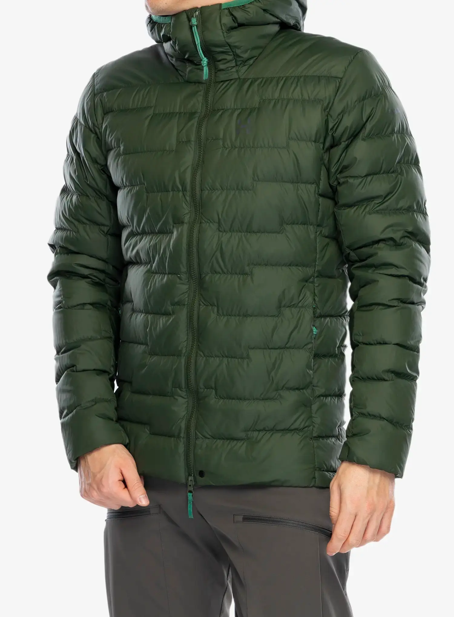 Puhovka Haglofs ROC Flash Down Hood - seaweed green