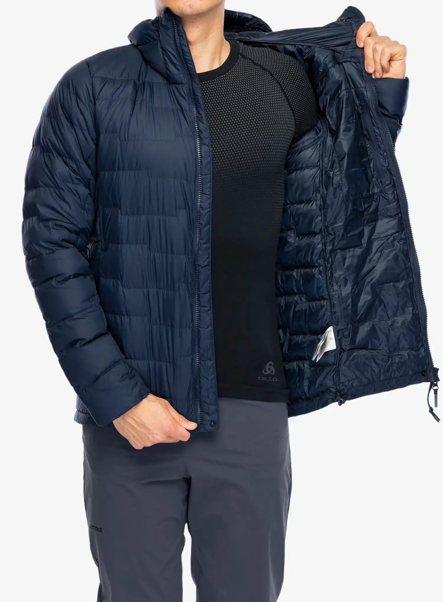 Puhovka Haglofs ROC Flash Down Hood - tarn blue