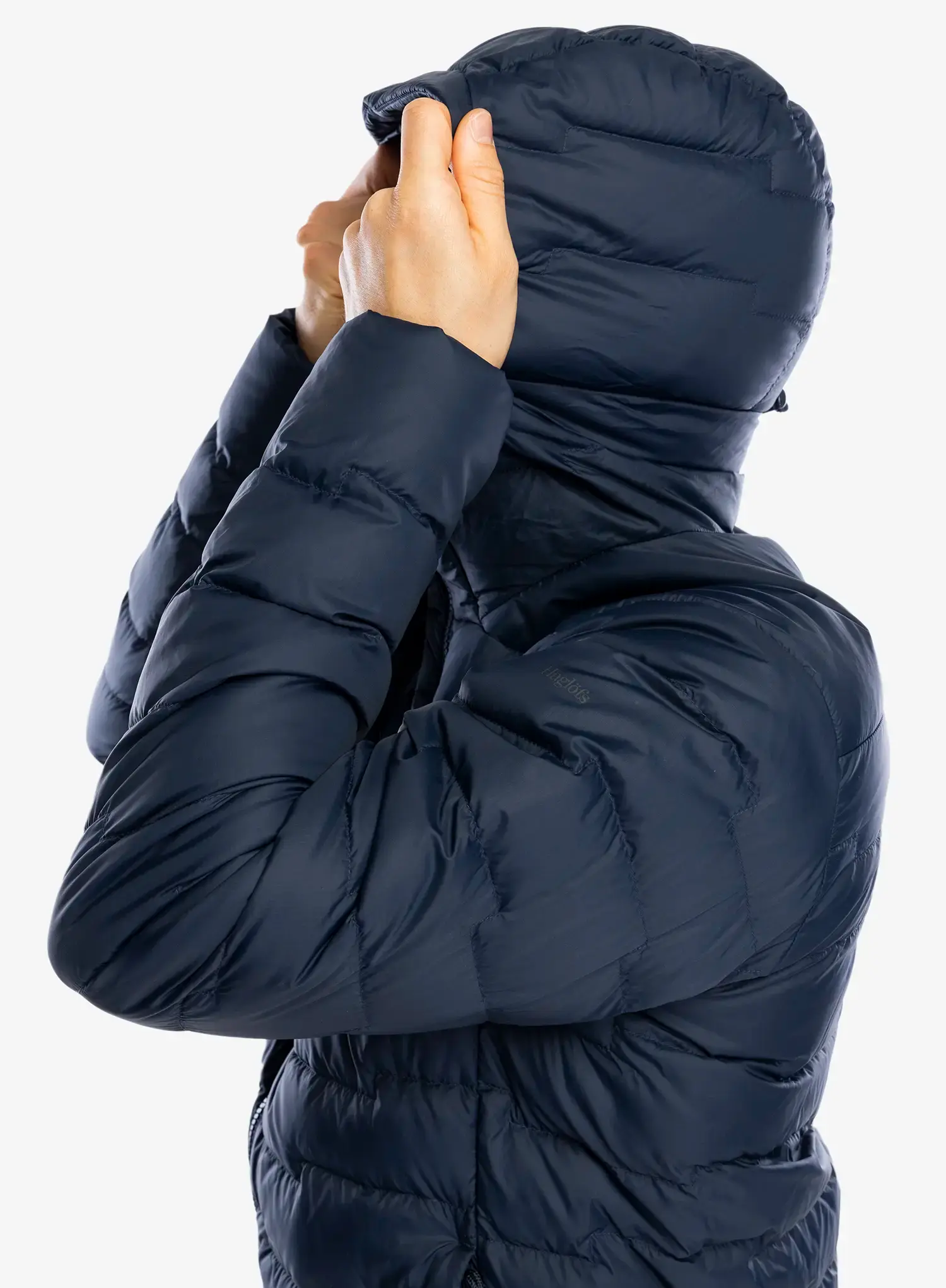 Puhovka Haglofs ROC Flash Down Hood - tarn blue