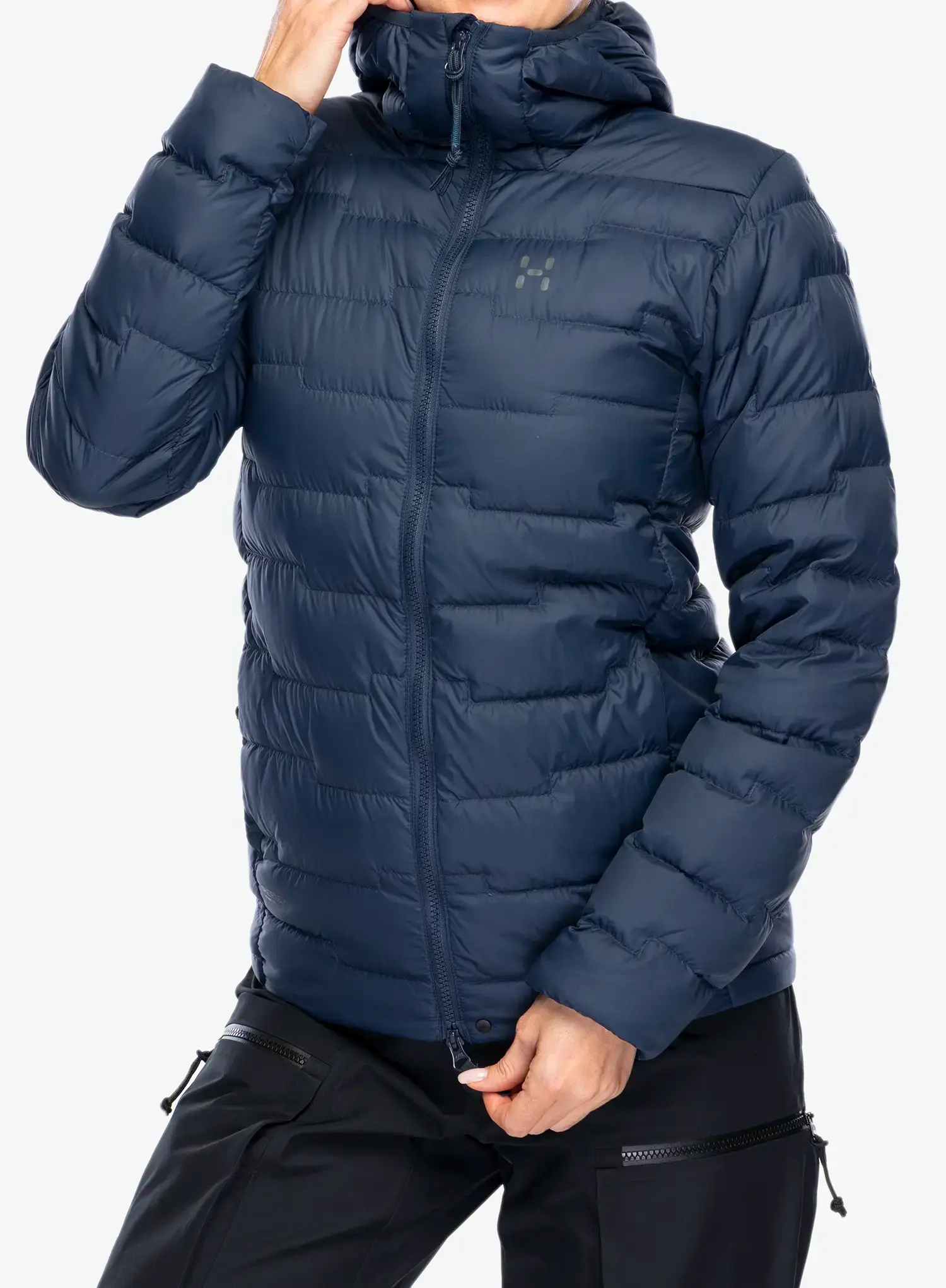 Ženska puhovka Haglofs ROC Flash Down Hood - tarn blue