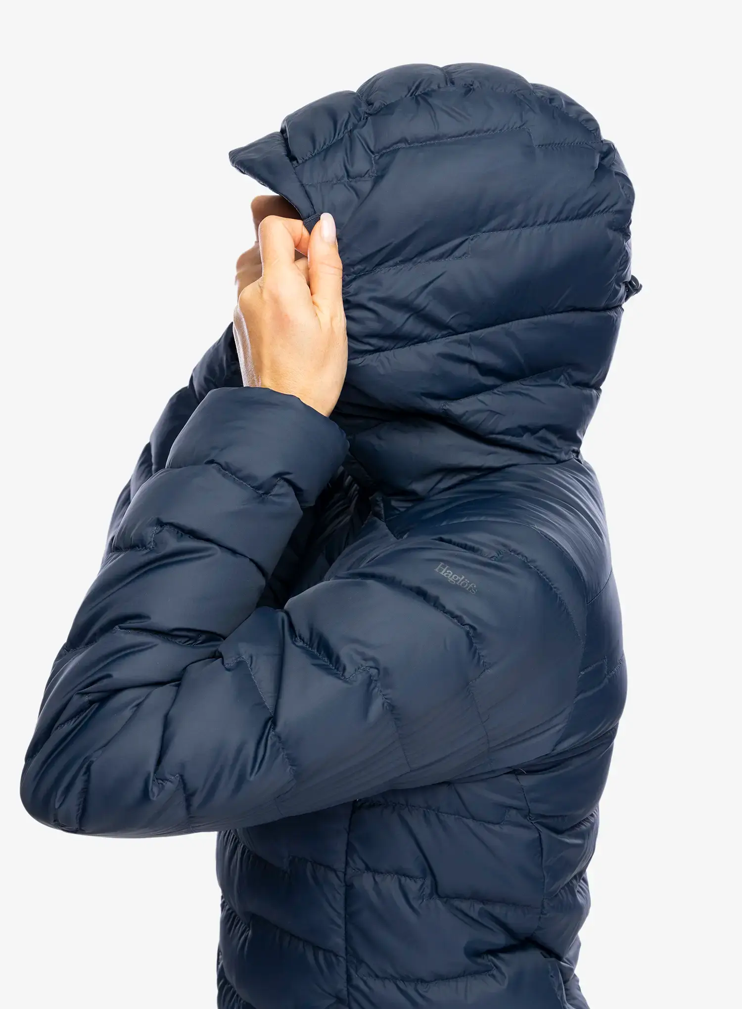 Ženska puhovka Haglofs ROC Flash Down Hood - tarn blue