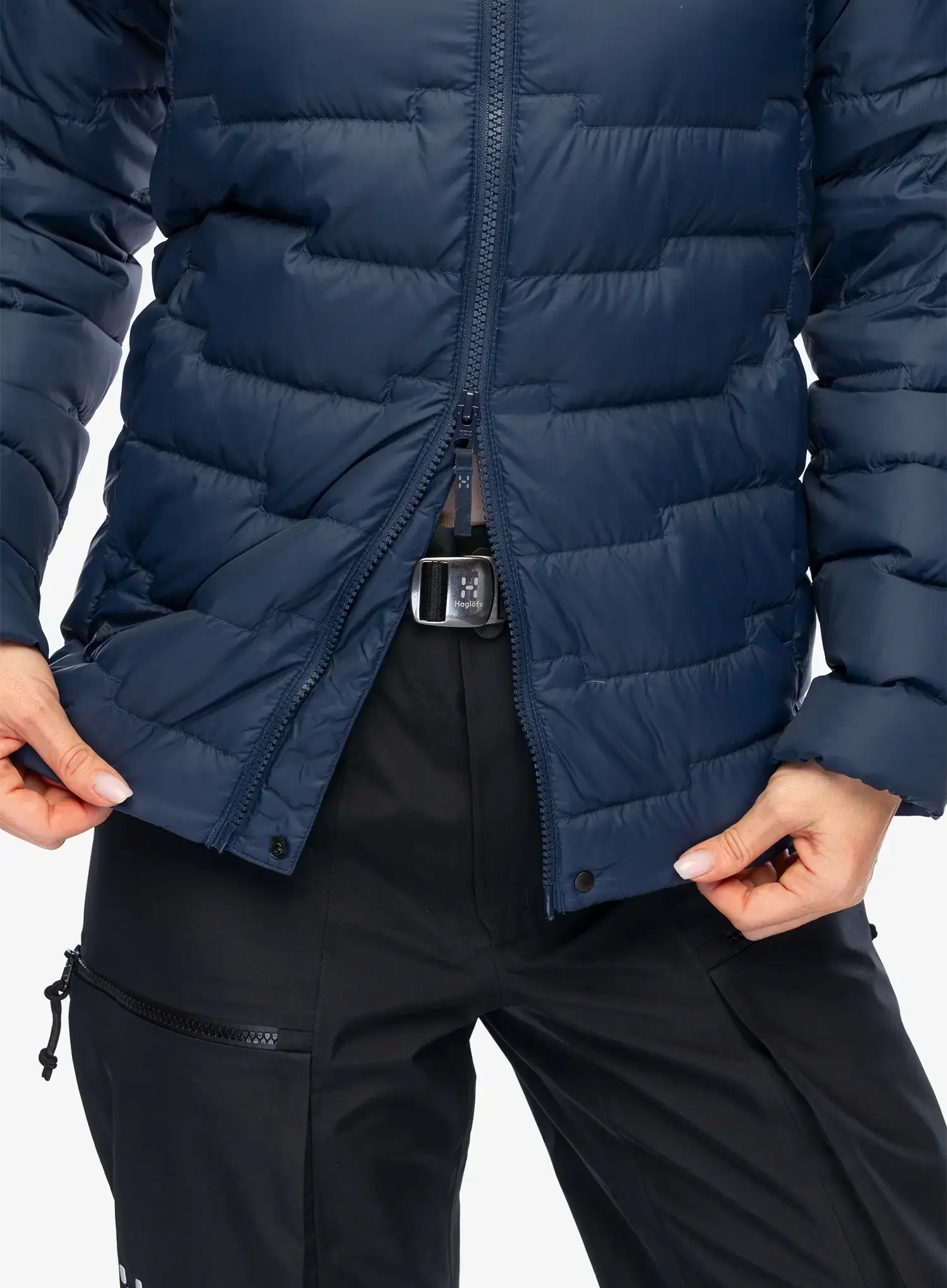 Ženska puhovka Haglofs ROC Flash Down Hood - tarn blue