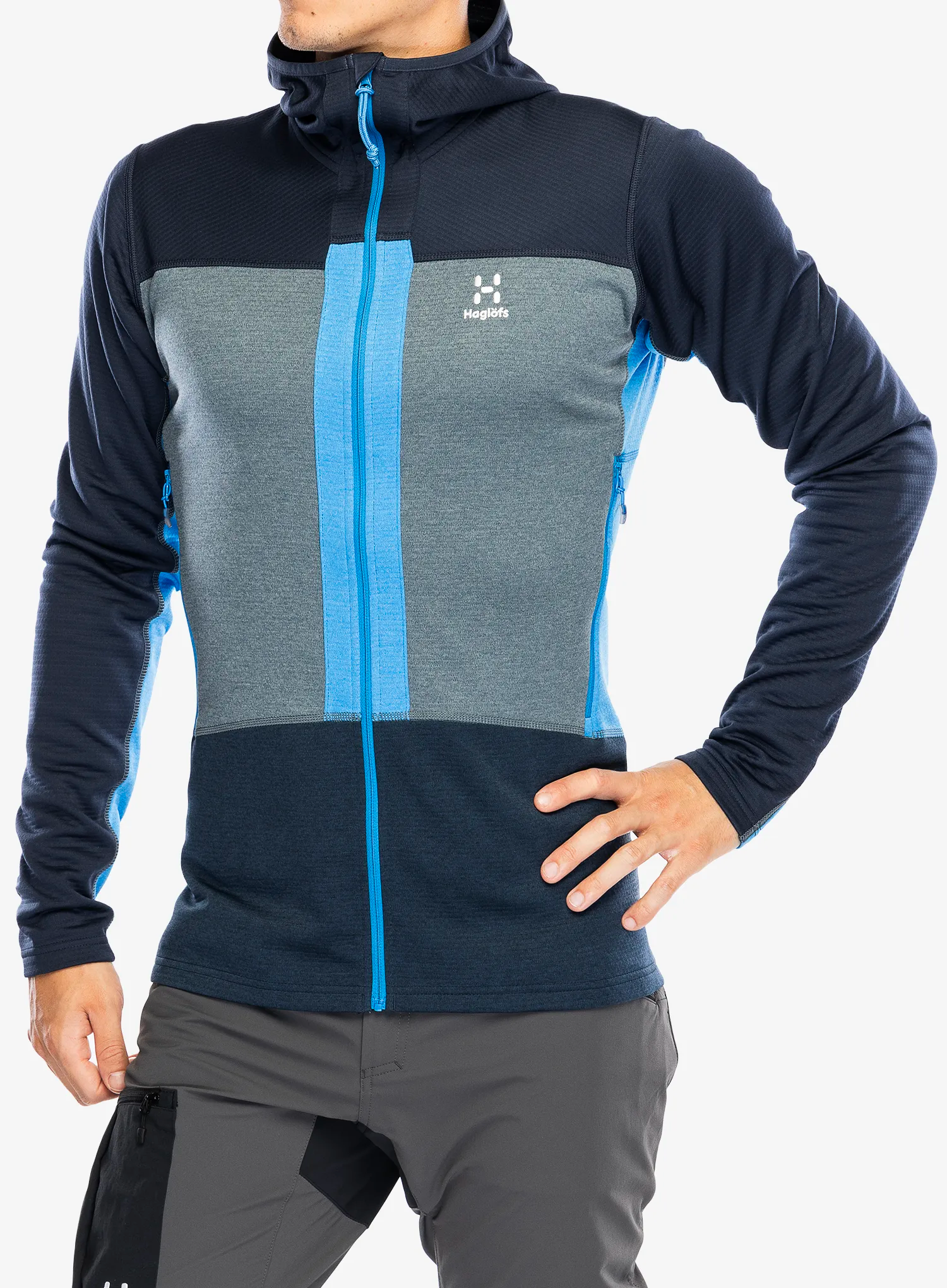 Jopica s kapuco Haglofs ROC Flash Mid Hood - tarn blue/steel blue