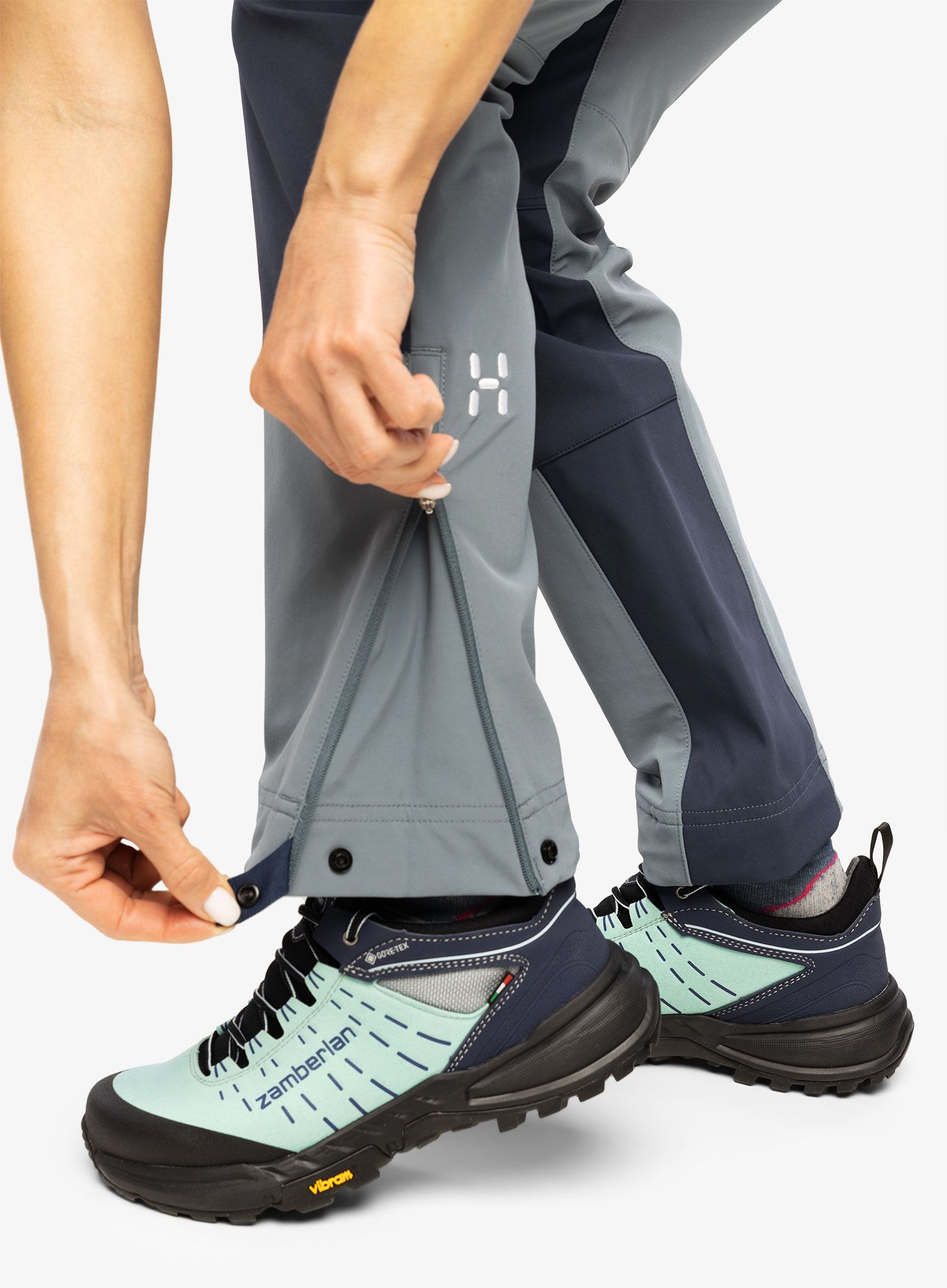 Ženske softshell hlače Haglofs ROC Sight Softshell Pant - steel blue/tarn blue