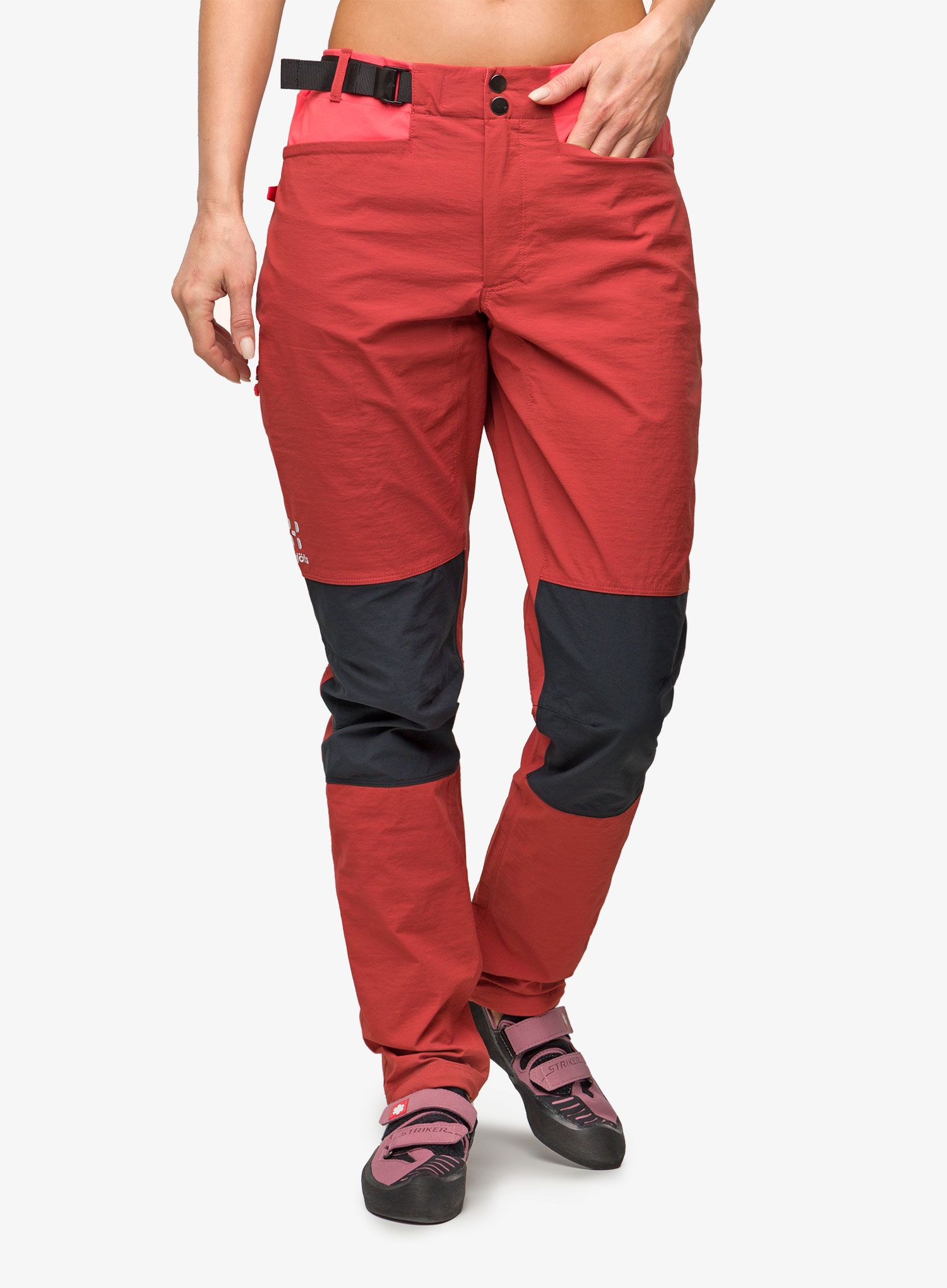 Ženske plezalne hlače Haglofs ROC Spitz Pant - corrosion/poppy red