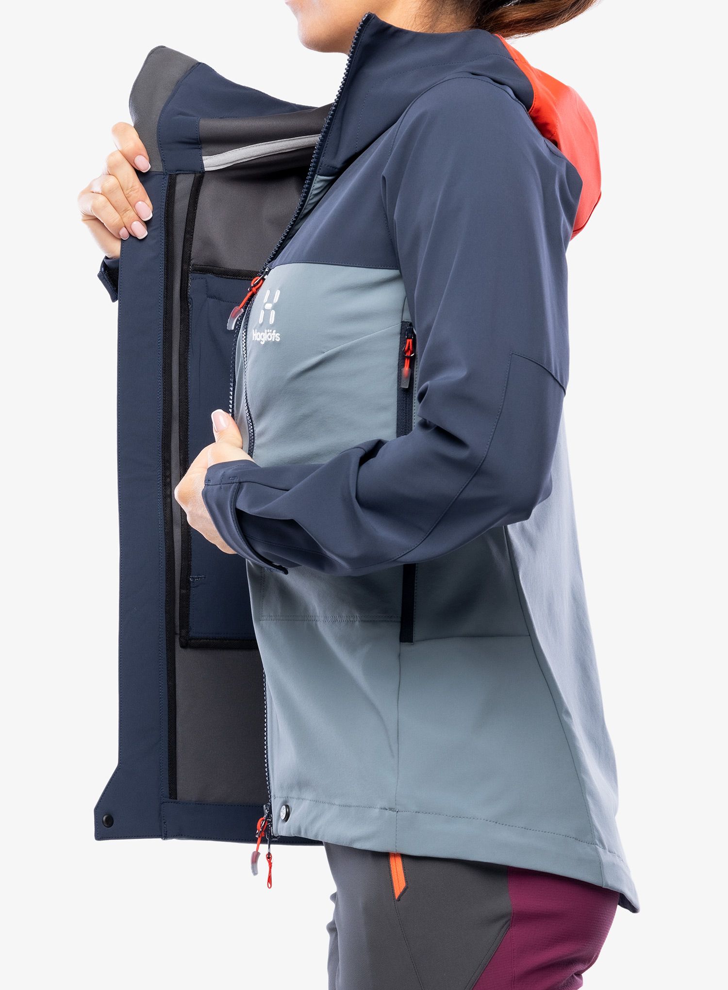 Ženska softshell jakna Haglofs Roc Sight Softshell Jacket - steel blue/tarn blue