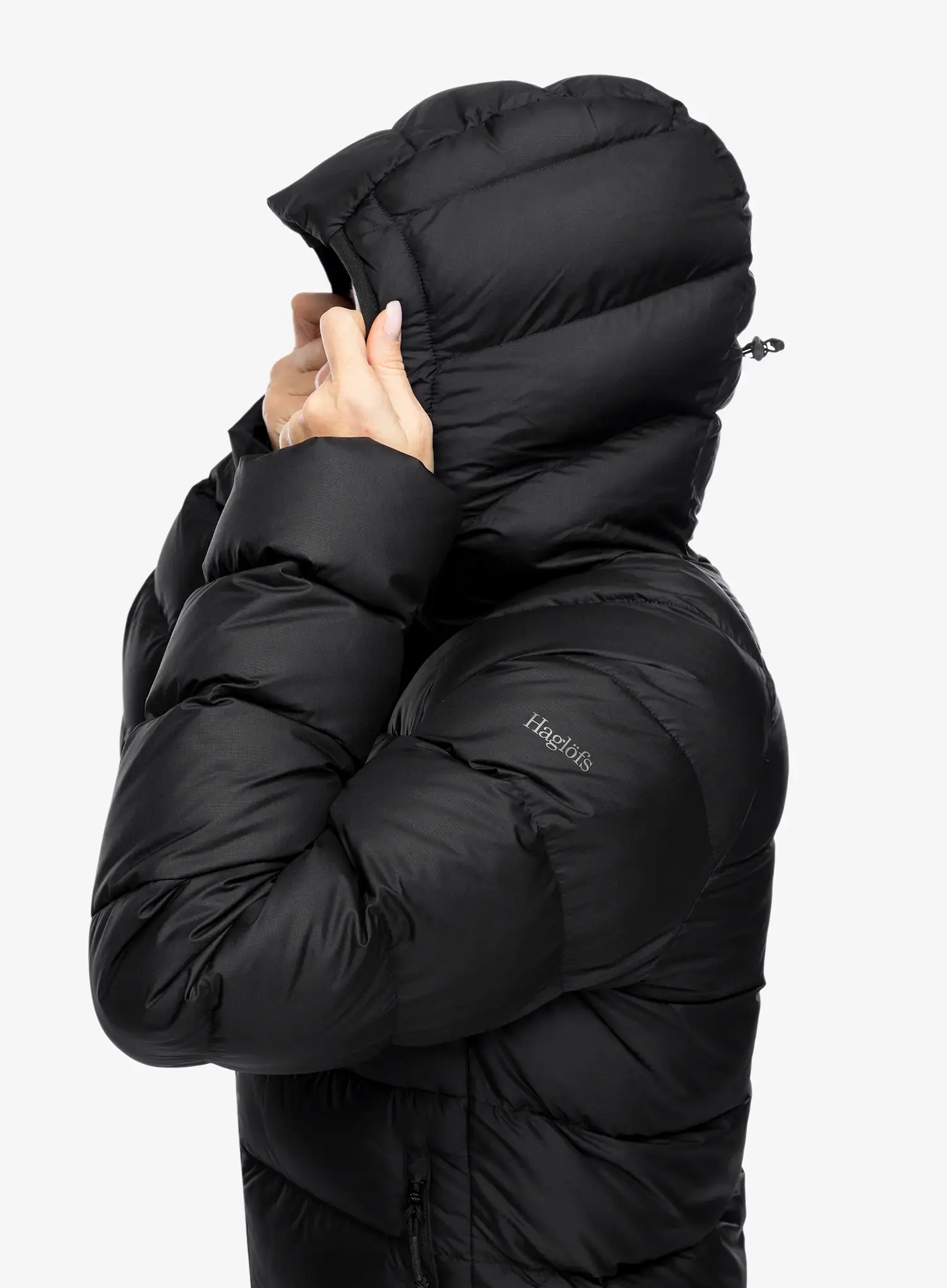 Ženska puhovka Haglofs Rosson Down Hood - true black