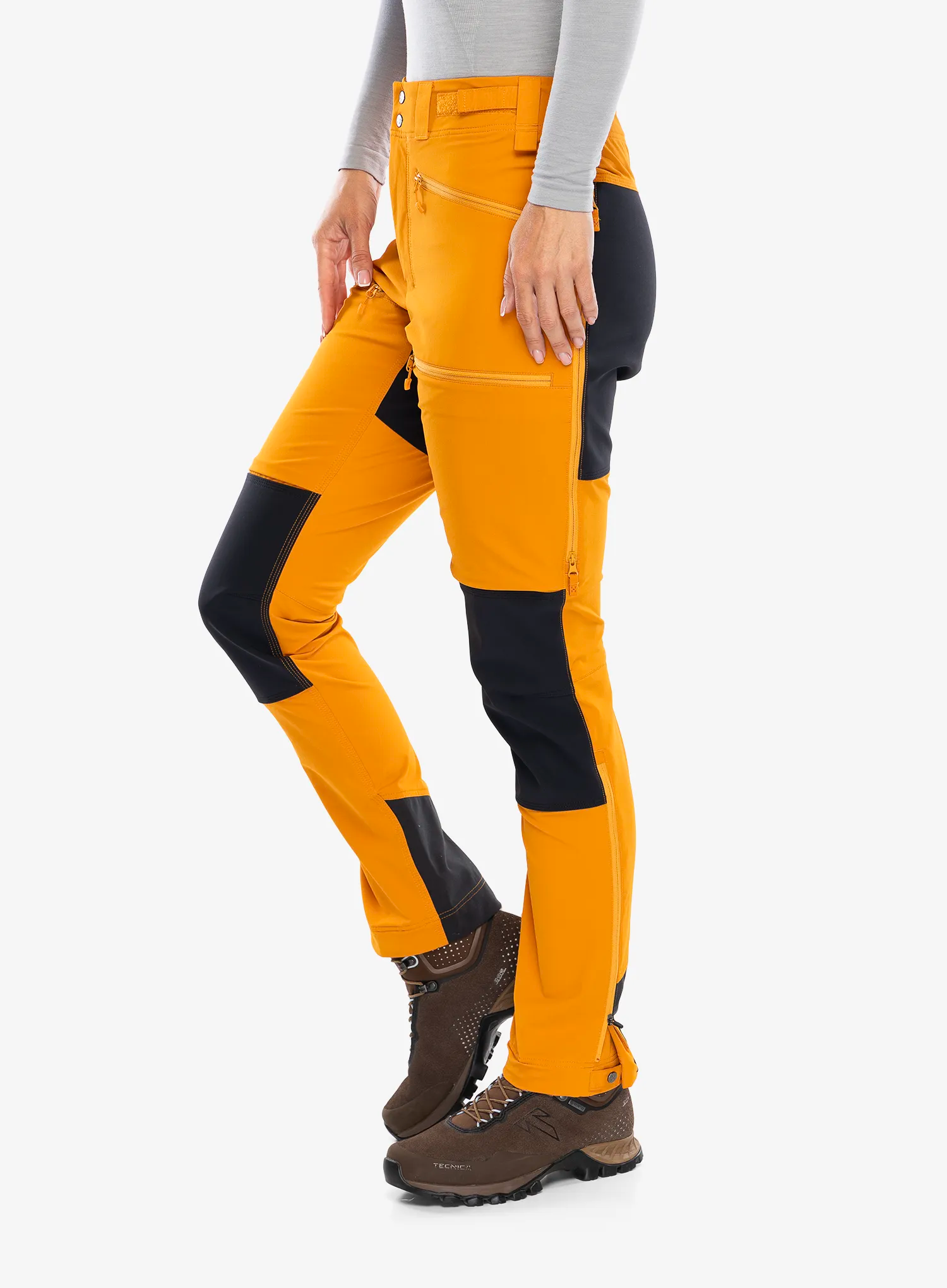Ženske hlače Haglofs Rugged Slim Pant - desert yellow/true black