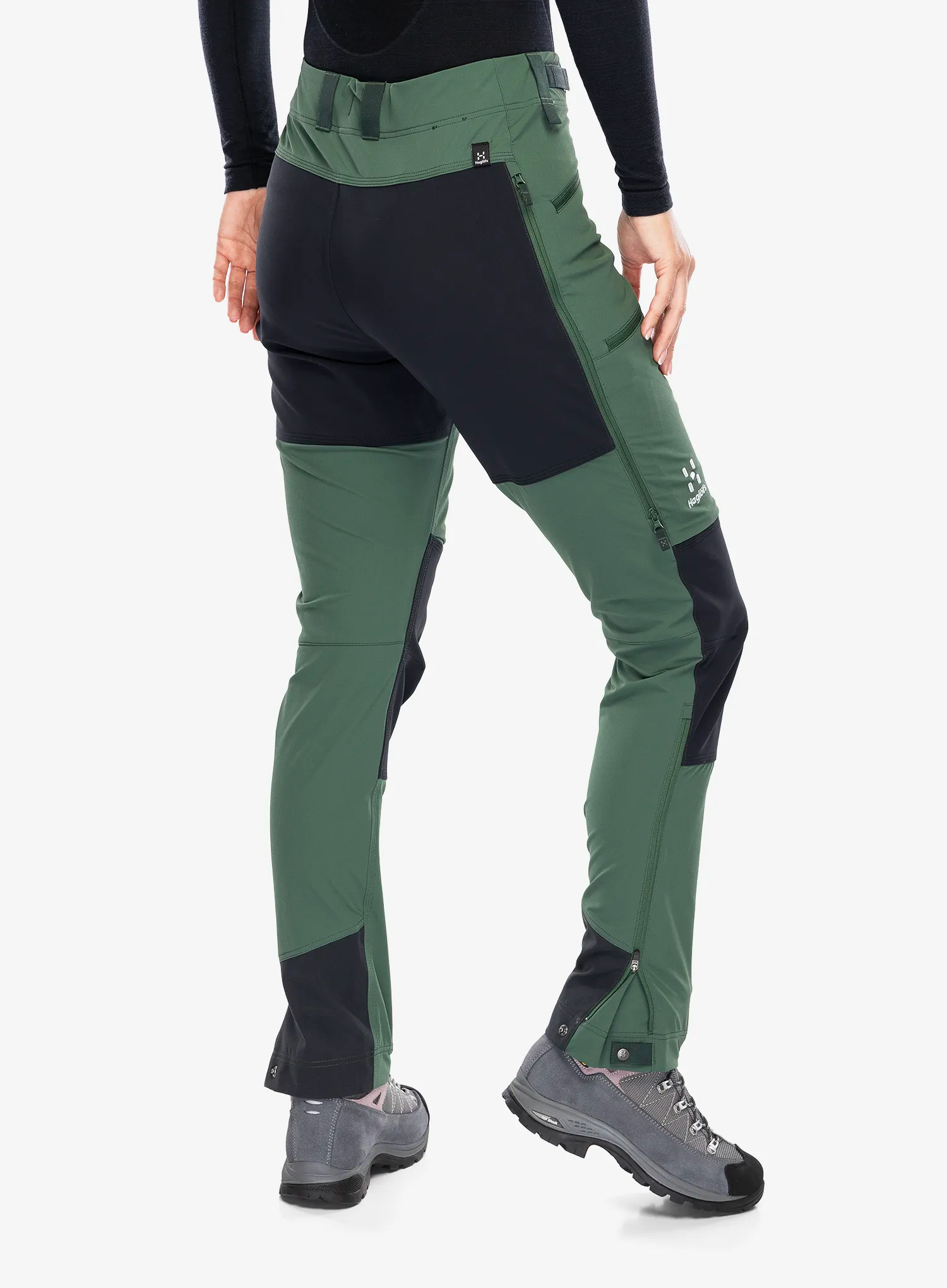 Ženske hlače Haglofs Rugged Slim Pant - fjell green/true black