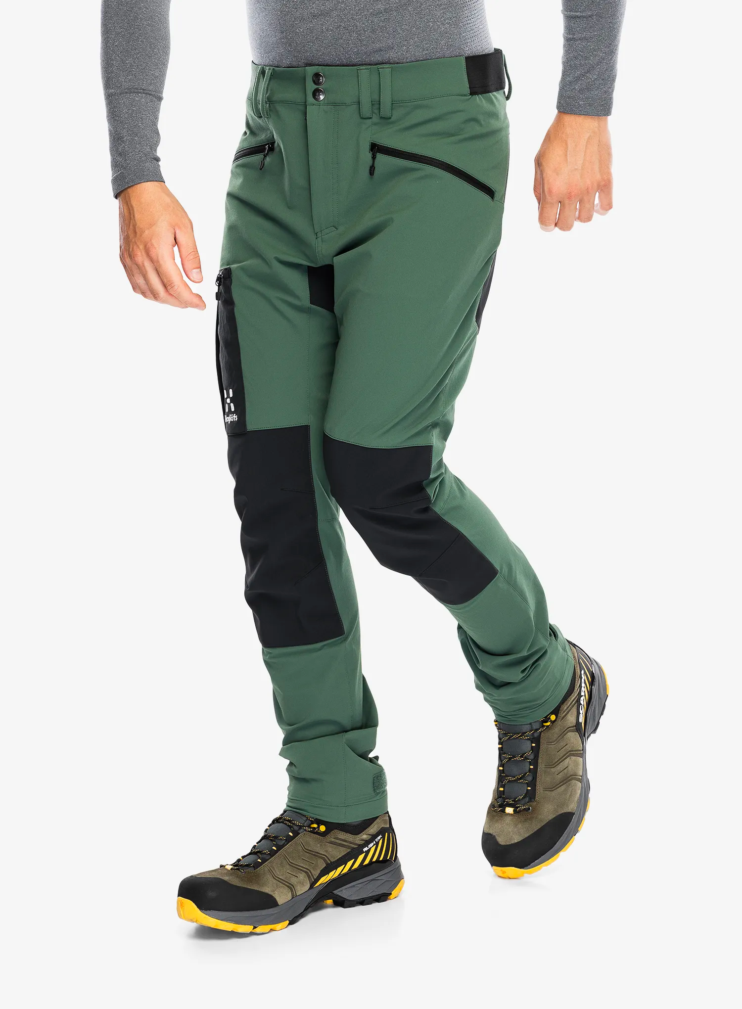 Pohodne hlače Haglofs Rugged Slim Pant - fjell green/true black