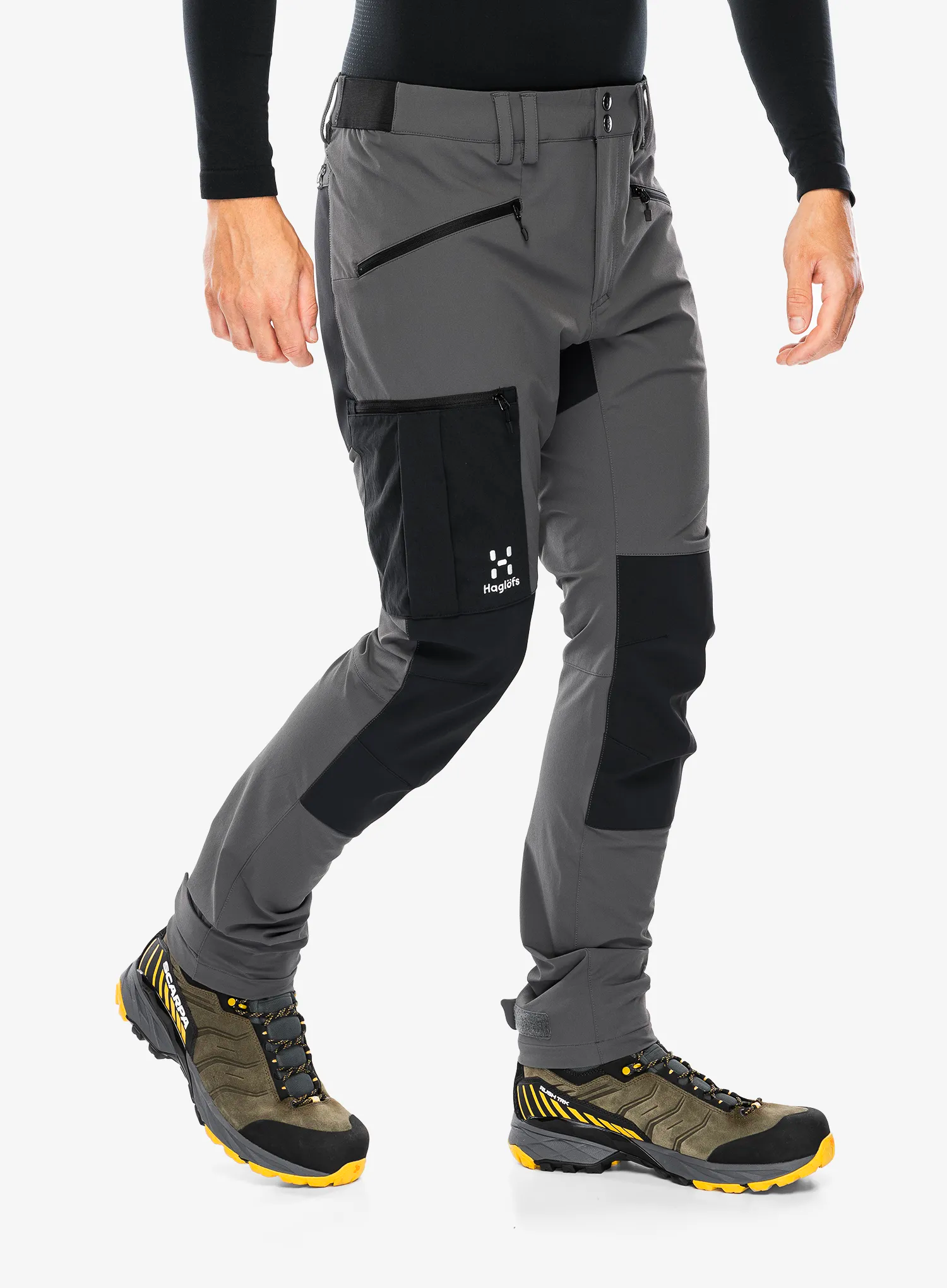 Pohodne hlače Haglofs Rugged Slim Pant - magnetite/true black