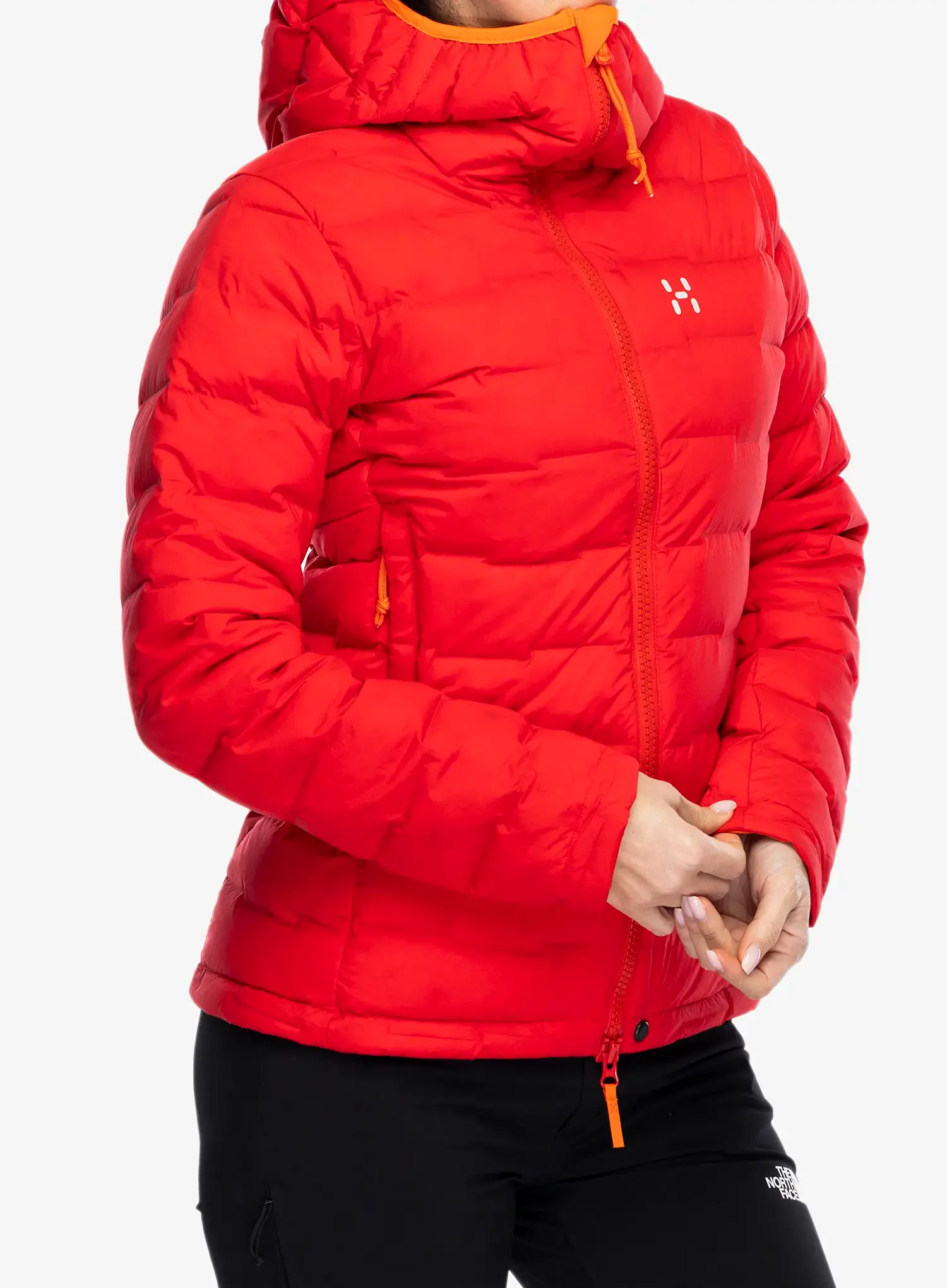 Ženska puhovka Haglofs Spitz Down Hood - bright red