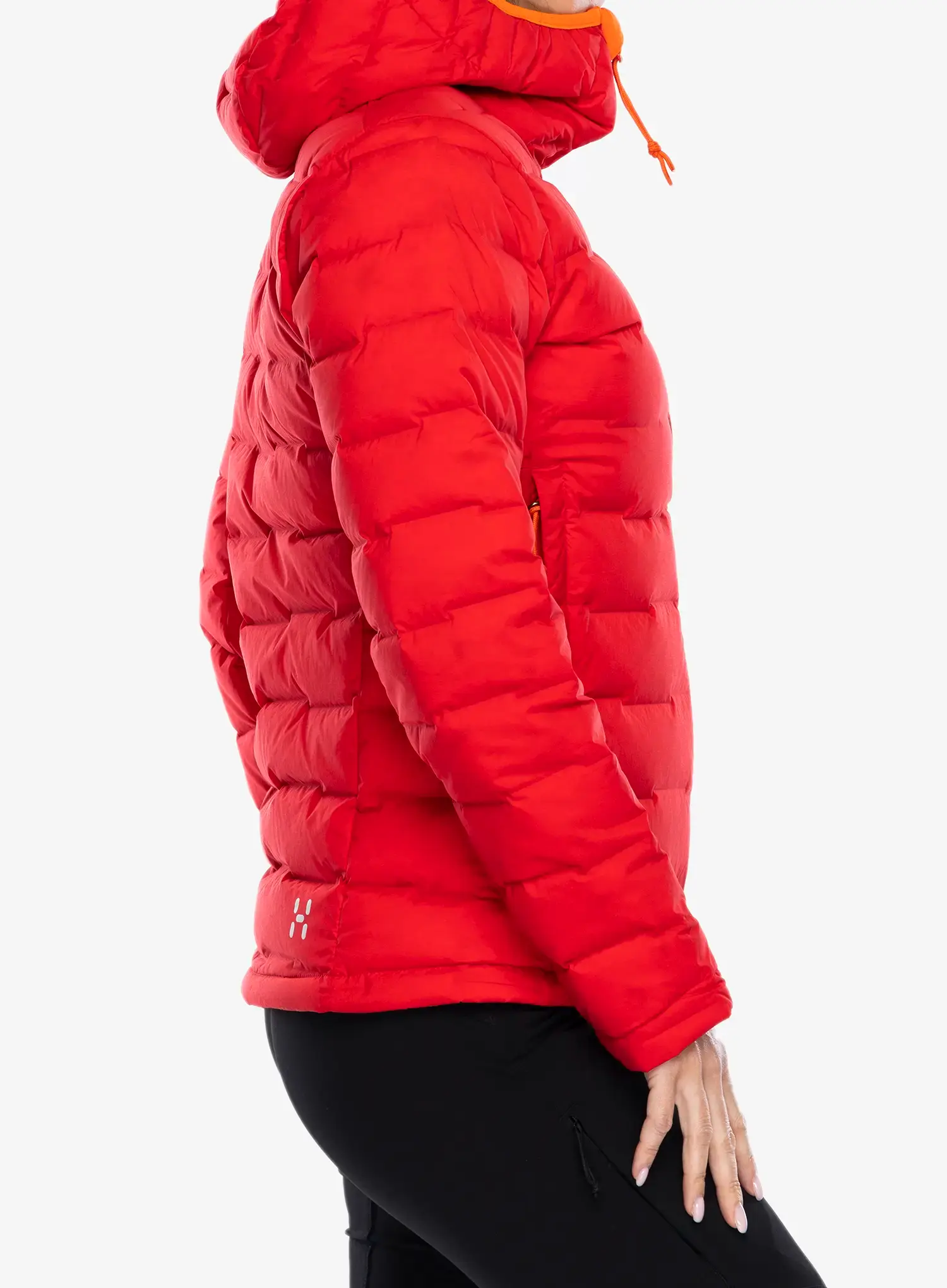 Ženska puhovka Haglofs Spitz Down Hood - bright red