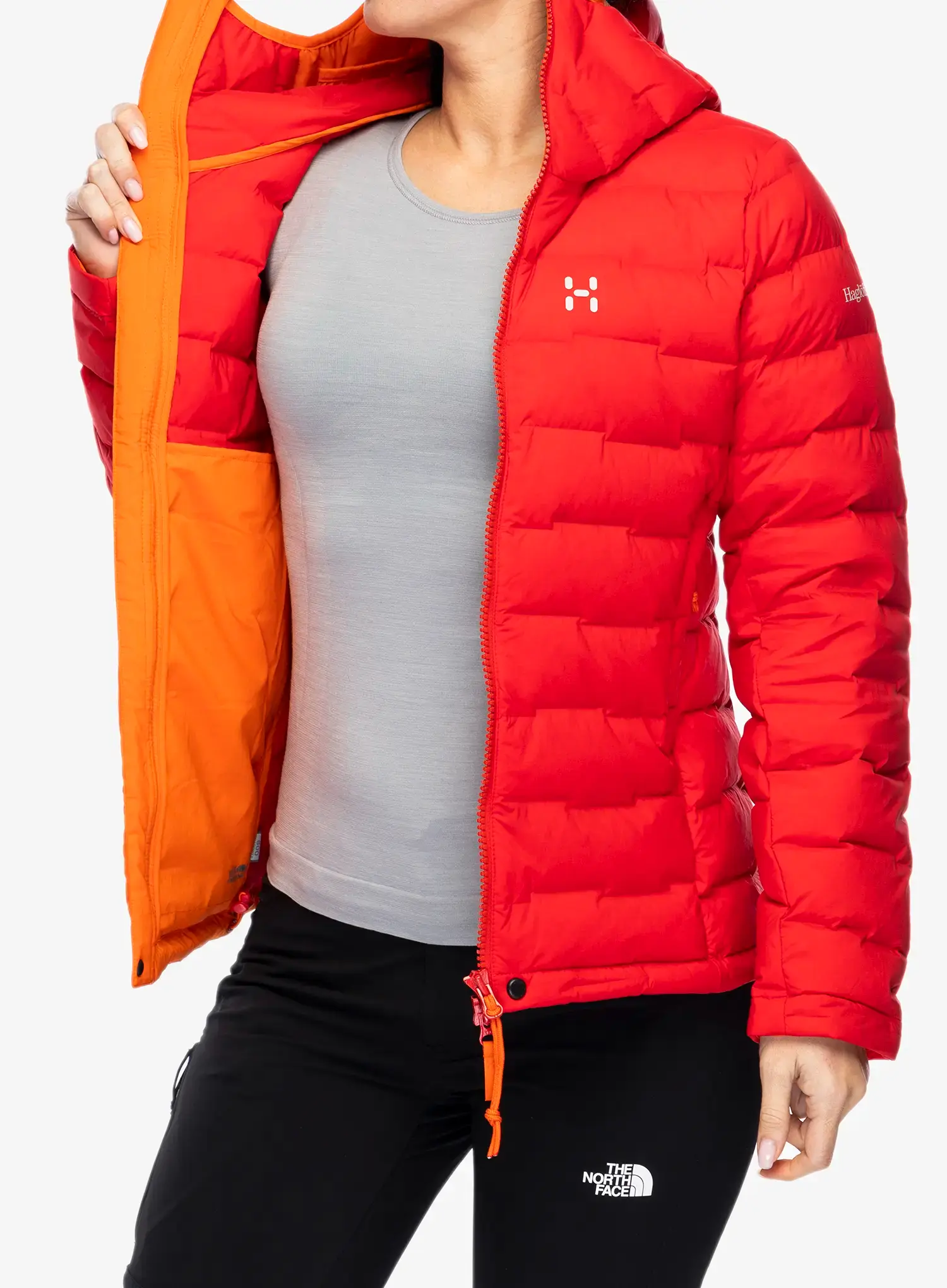 Ženska puhovka Haglofs Spitz Down Hood - bright red