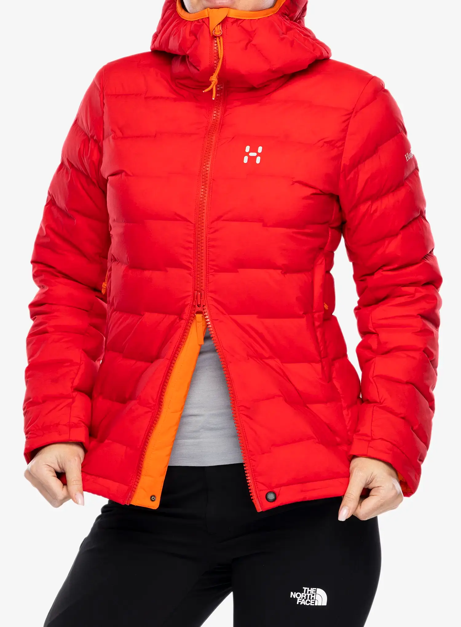 Ženska puhovka Haglofs Spitz Down Hood - bright red