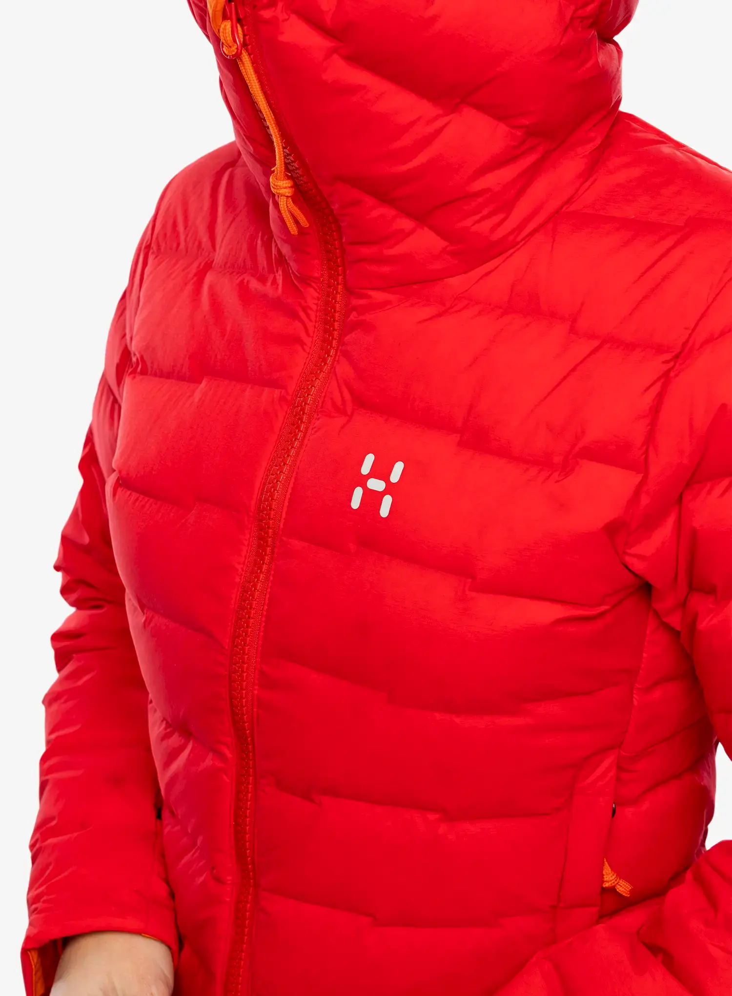 Ženska puhovka Haglofs Spitz Down Hood - bright red