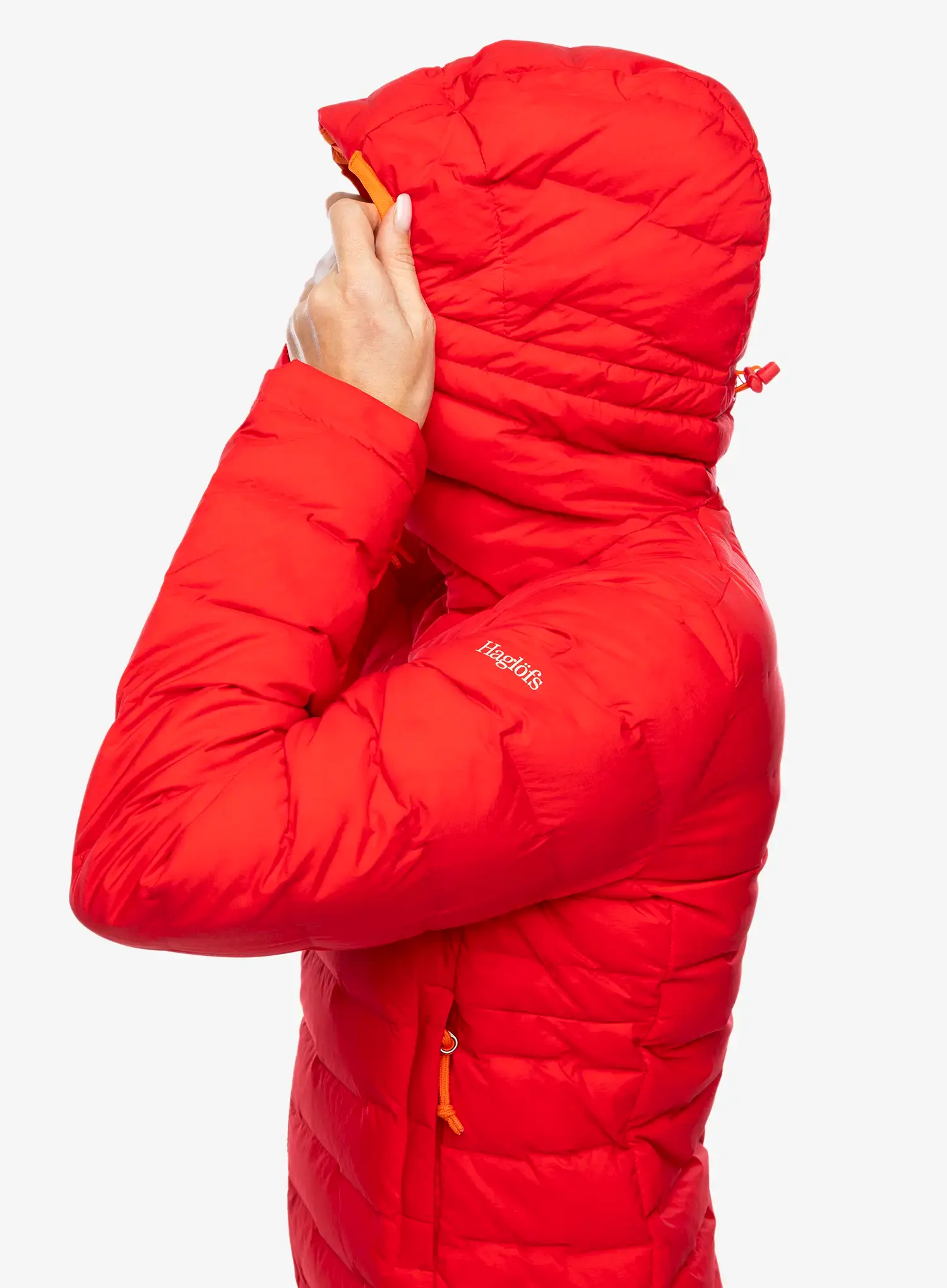 Ženska puhovka Haglofs Spitz Down Hood - bright red
