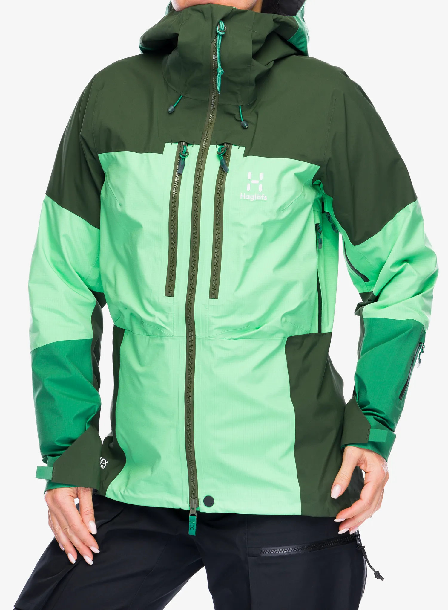 GORE-TEX jakna Haglofs Spitz GTX PRO Jacket - mint stone/seaweed green