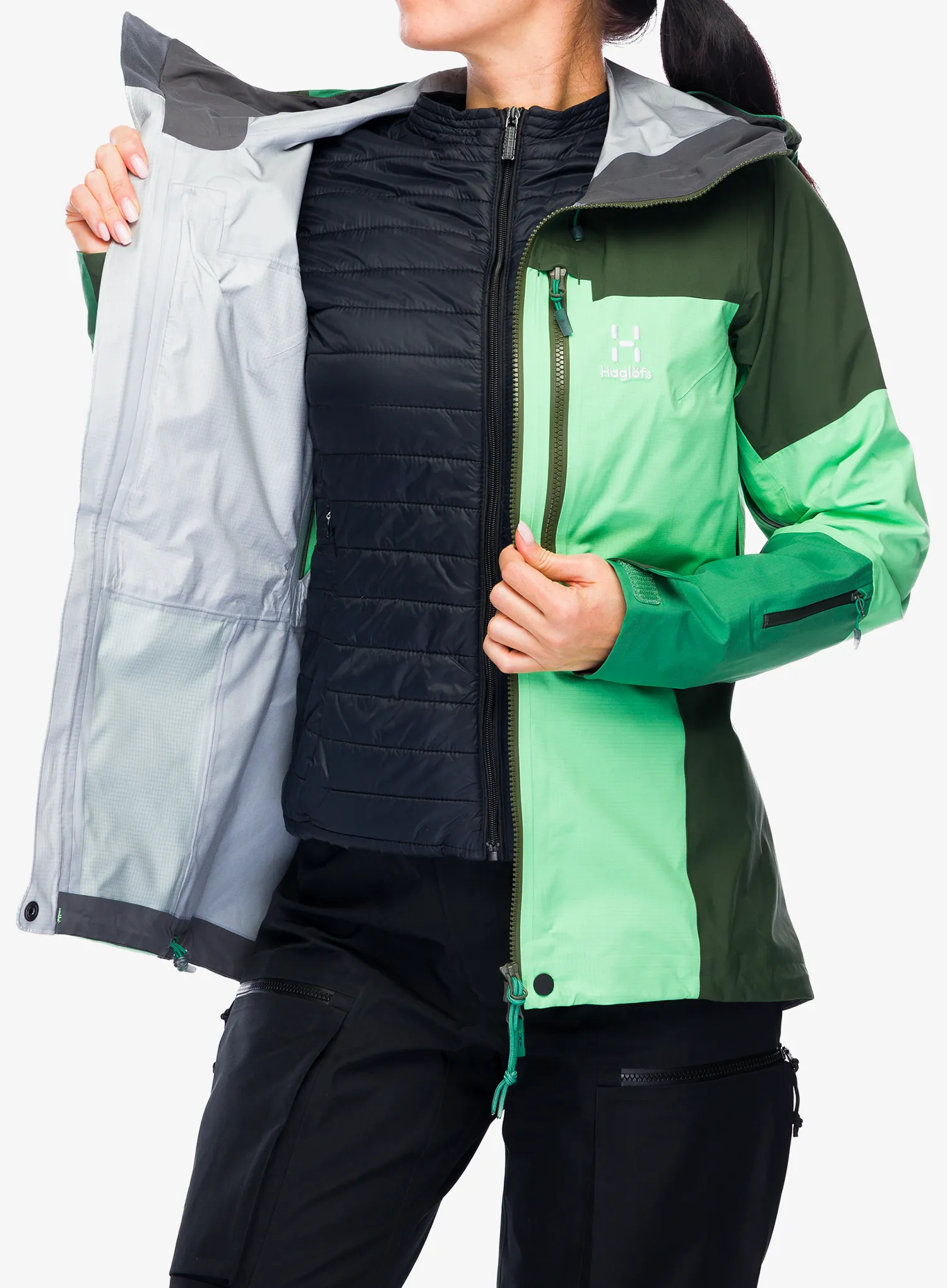GORE-TEX jakna Haglofs Spitz GTX PRO Jacket - mint stone/seaweed green