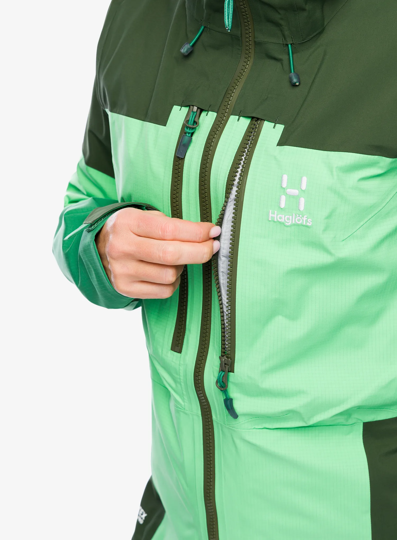 GORE-TEX jakna Haglofs Spitz GTX PRO Jacket - mint stone/seaweed green