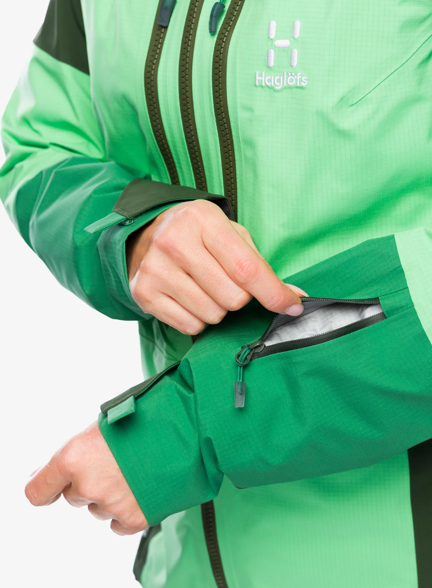 GORE-TEX jakna Haglofs Spitz GTX PRO Jacket - mint stone/seaweed green