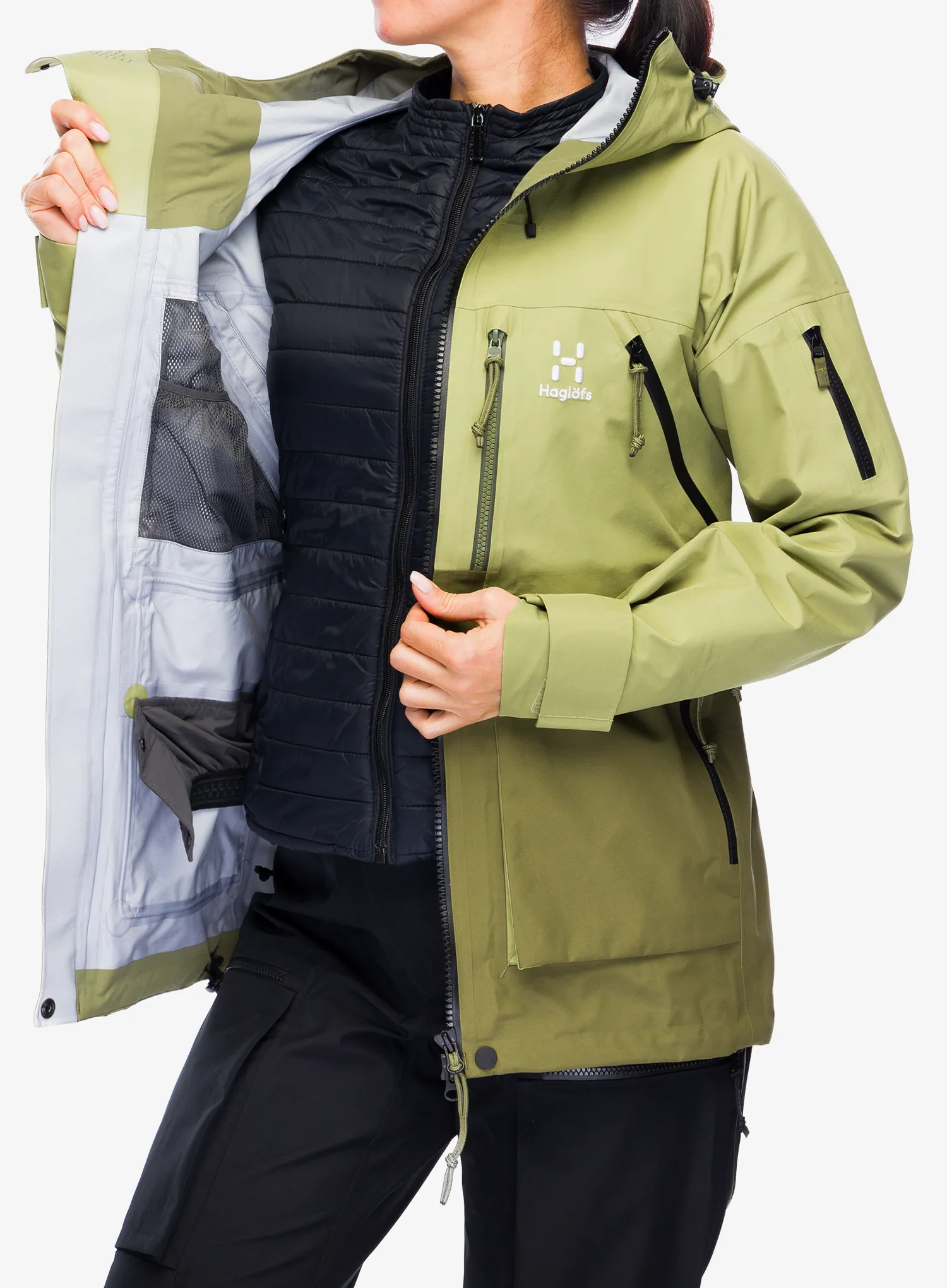 Ženska hardshell jakna Haglofs Vassi GTX Jacket - thyme green/olive green