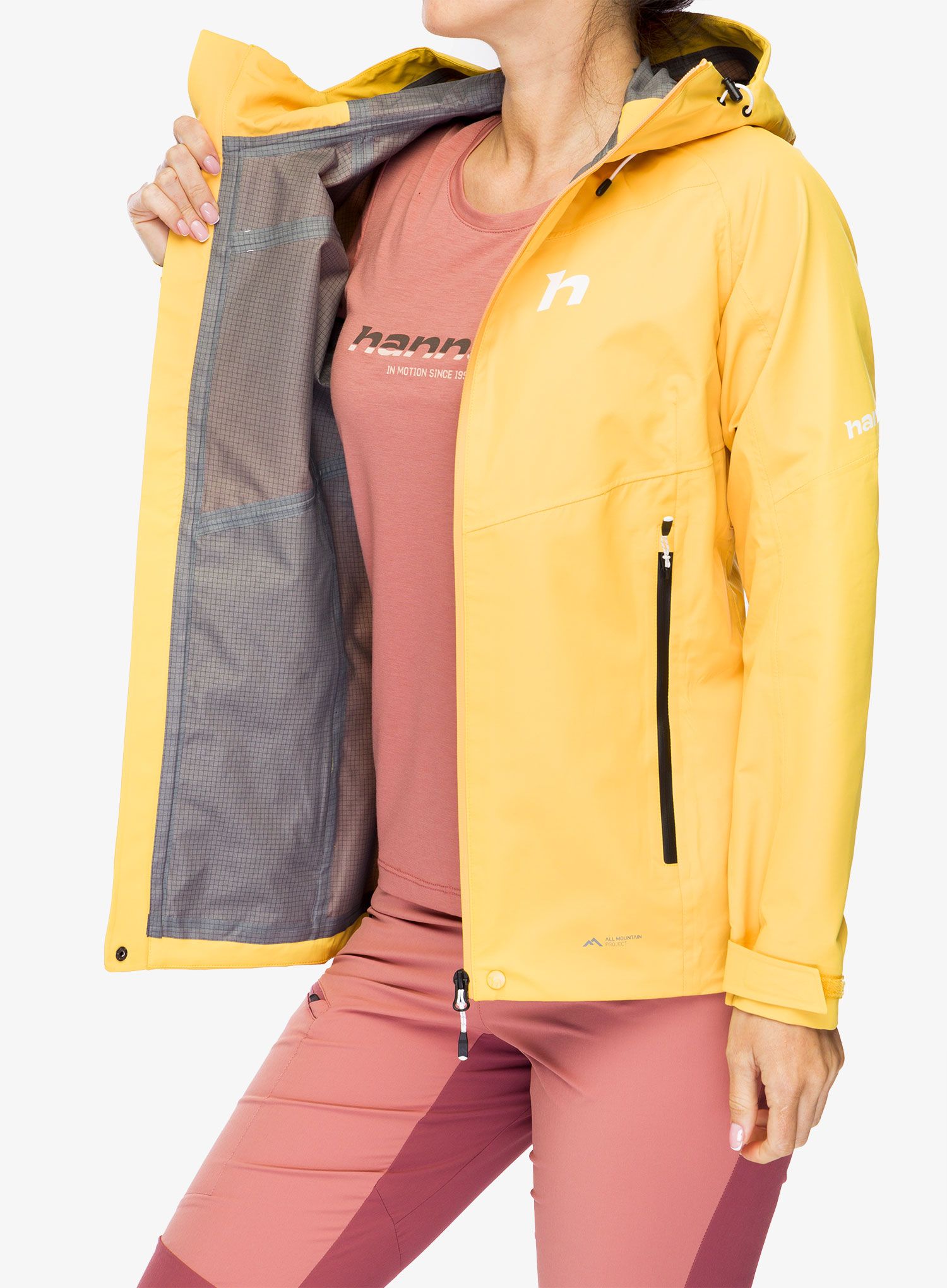 Ženska hardshell jakna Hannah Abigail - amber yellow