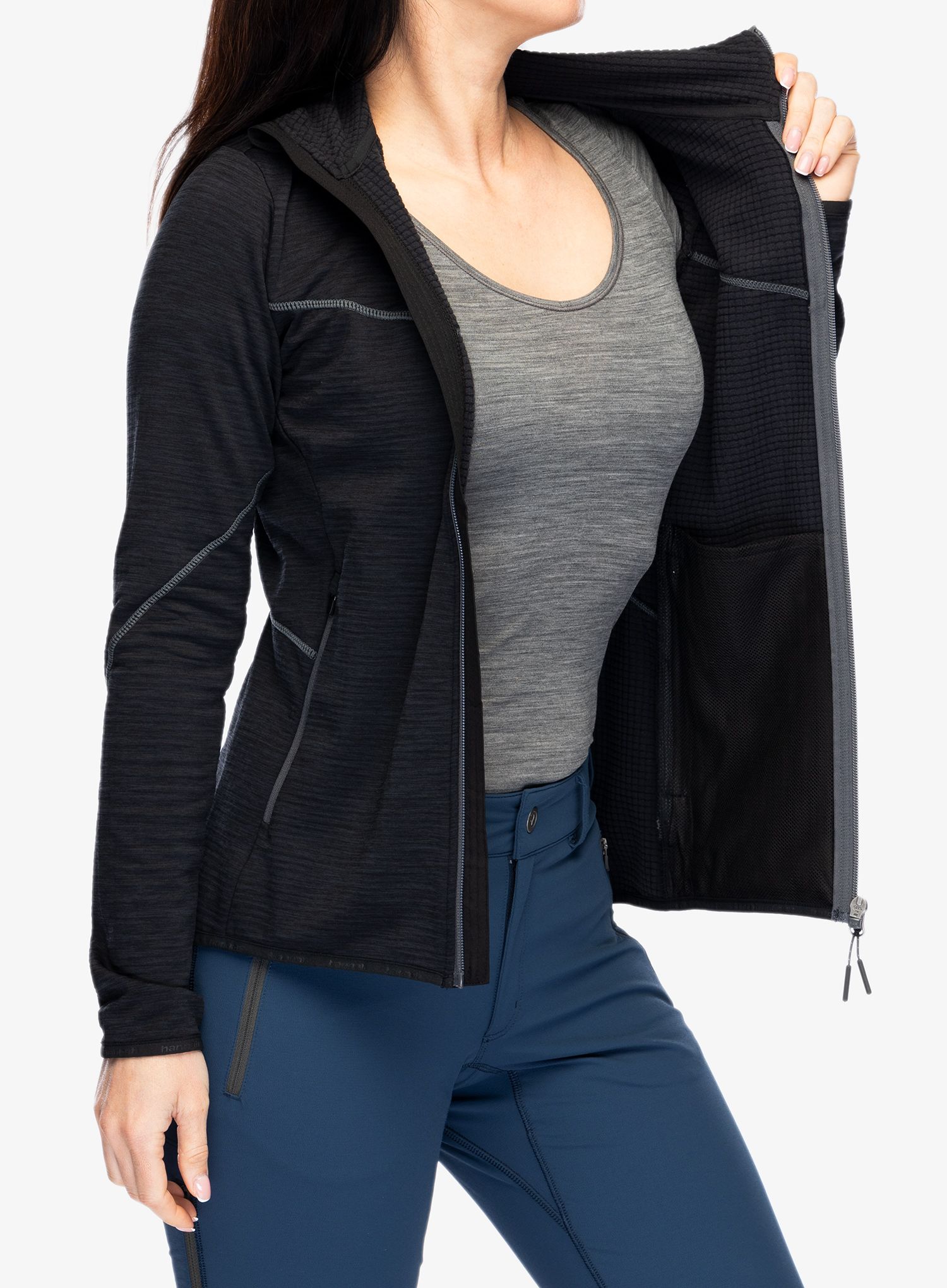 Ženska jopa s kapuco Hannah Dagnys Hoody - anthracite mel