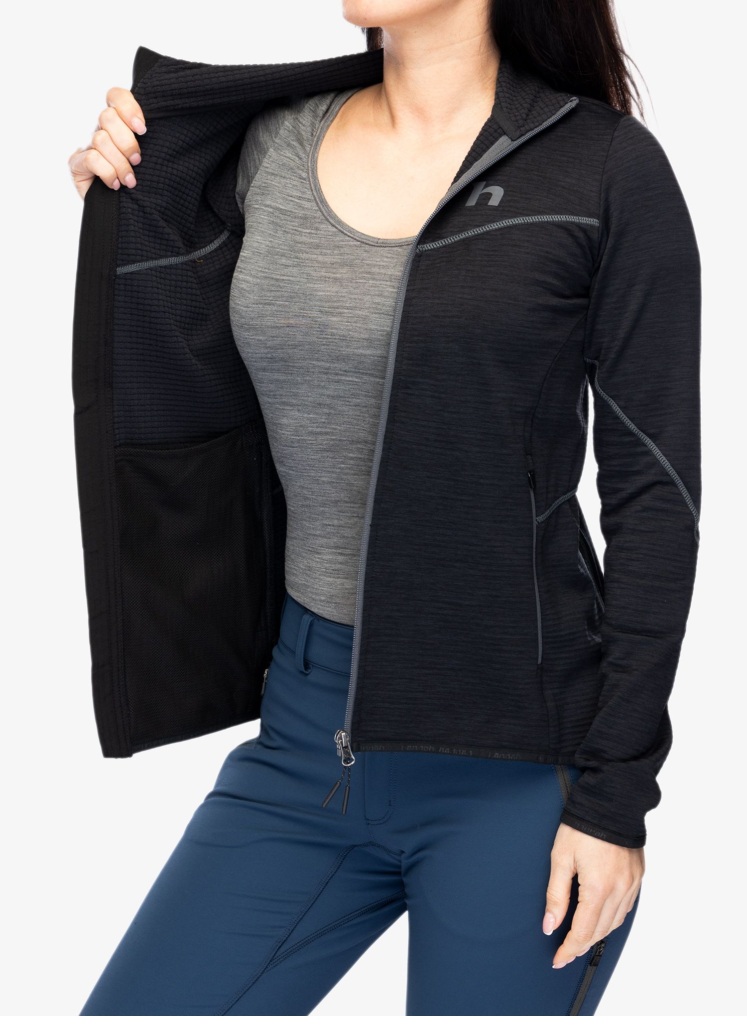 Ženska jopa s kapuco Hannah Dagnys Hoody - anthracite mel