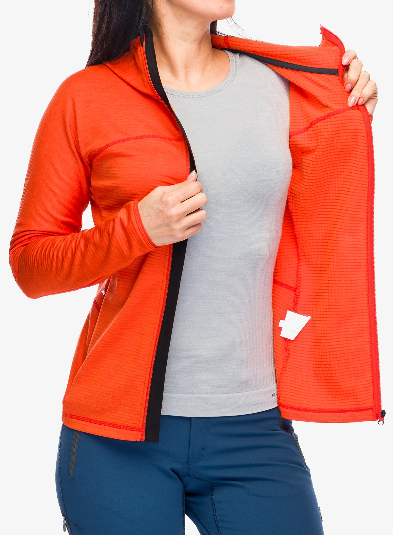 Ženska jopa s kapuco Hannah Meda Hoody - spicy orange mel