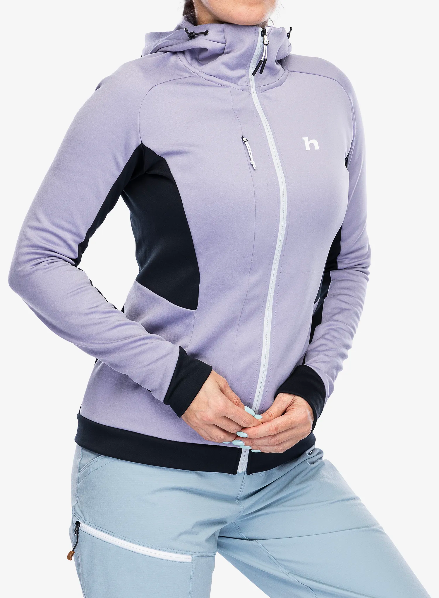 Ženski flis Hannah Nela Hoody - lavender aura/anthracite