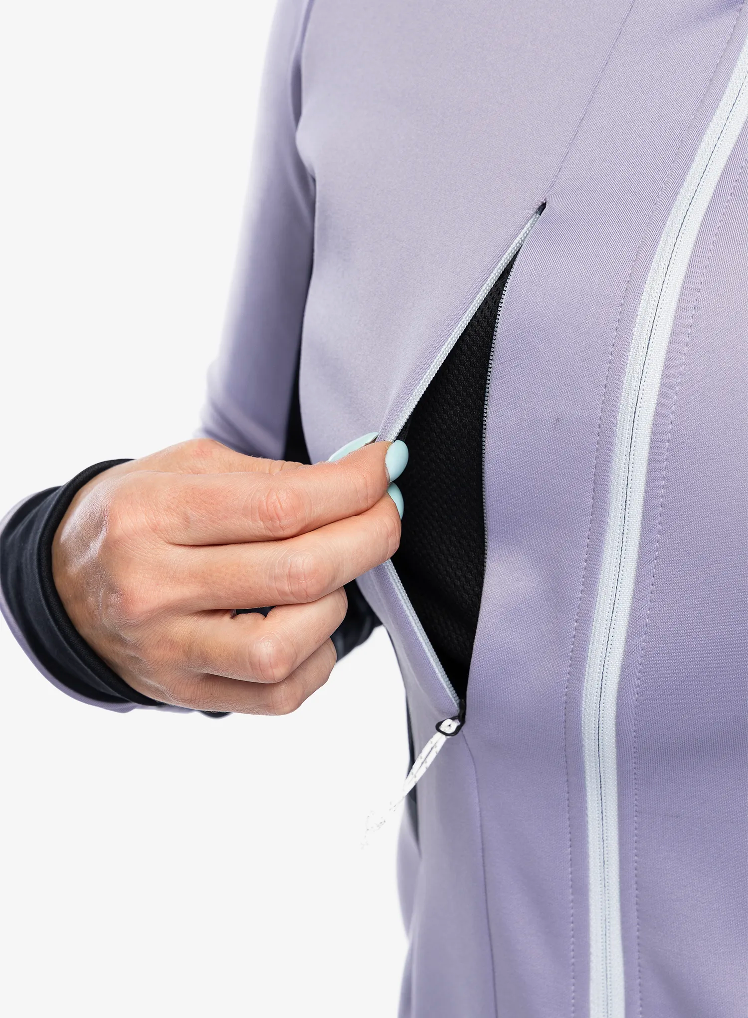 Ženski flis Hannah Nela Hoody - lavender aura/anthracite