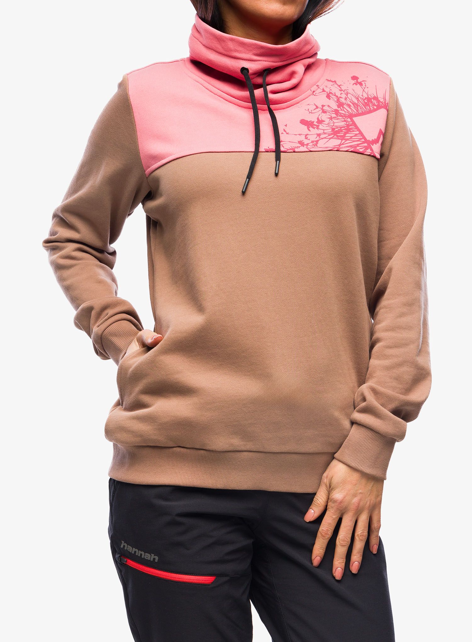 Jopica brez kapuce ženska Hannah Sibele - coca mocha/faded rose