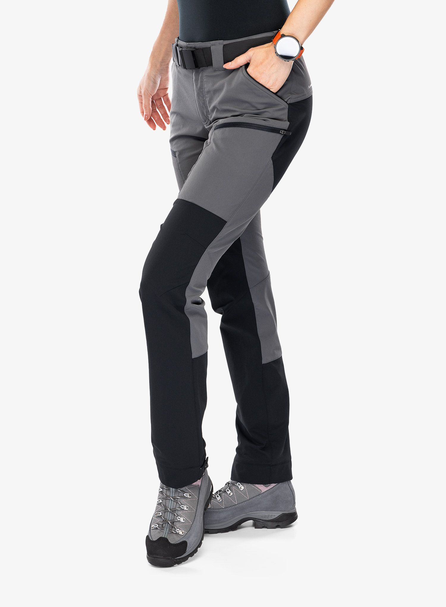 Ženske softshell hlače Hannah Torga - gray pinstripe/anthracite