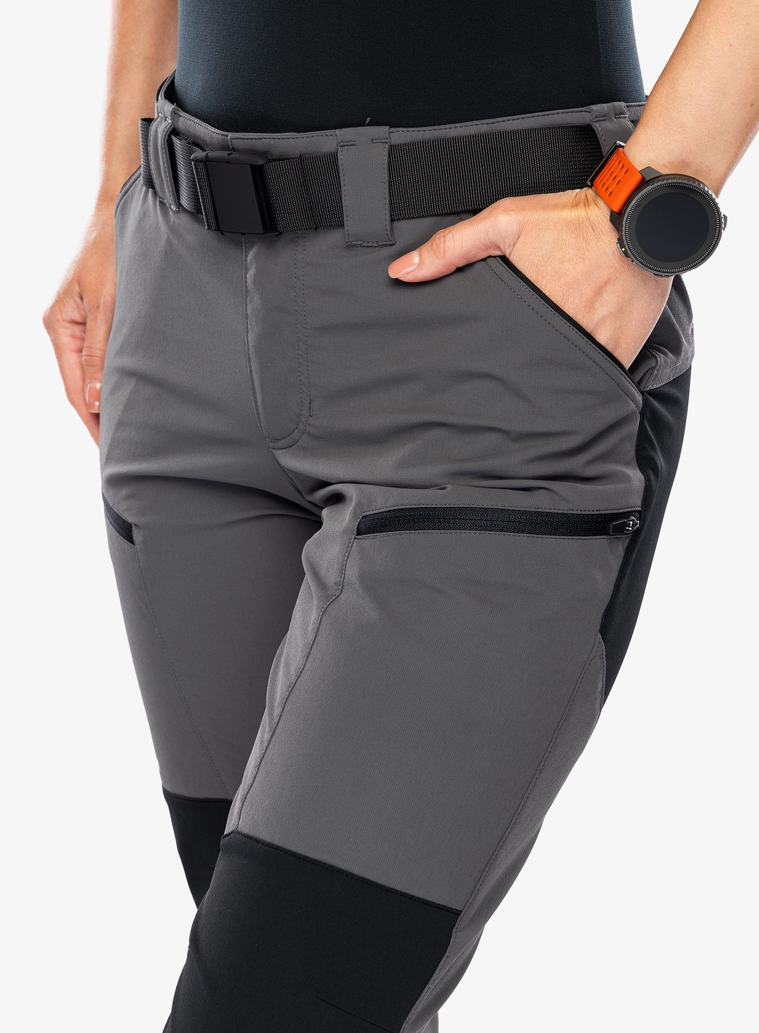 Ženske softshell hlače Hannah Torga - gray pinstripe/anthracite