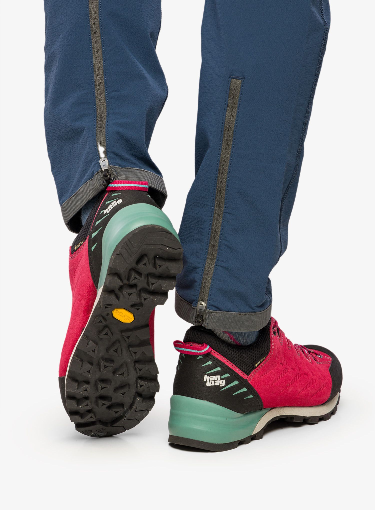 Ženski pristopni čevlji Hanwag Makra Pro Low Lady GTX - pink/mint