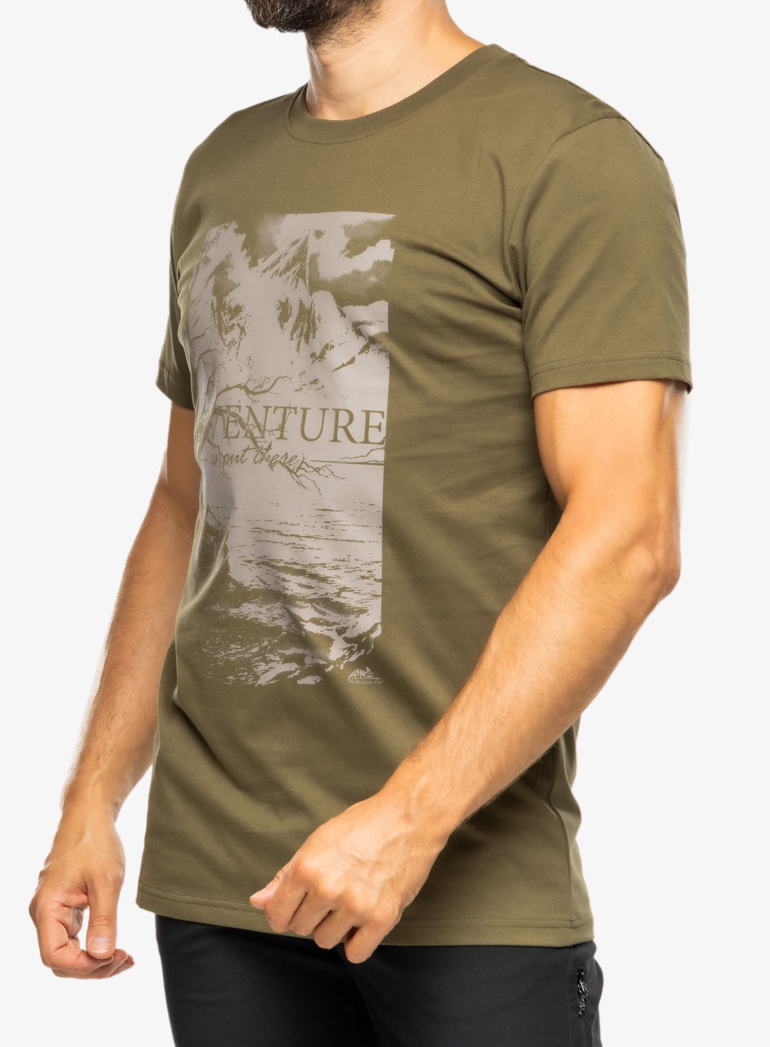 Bombažna majica Helikon-Tex Adventure Is Out There - olive green