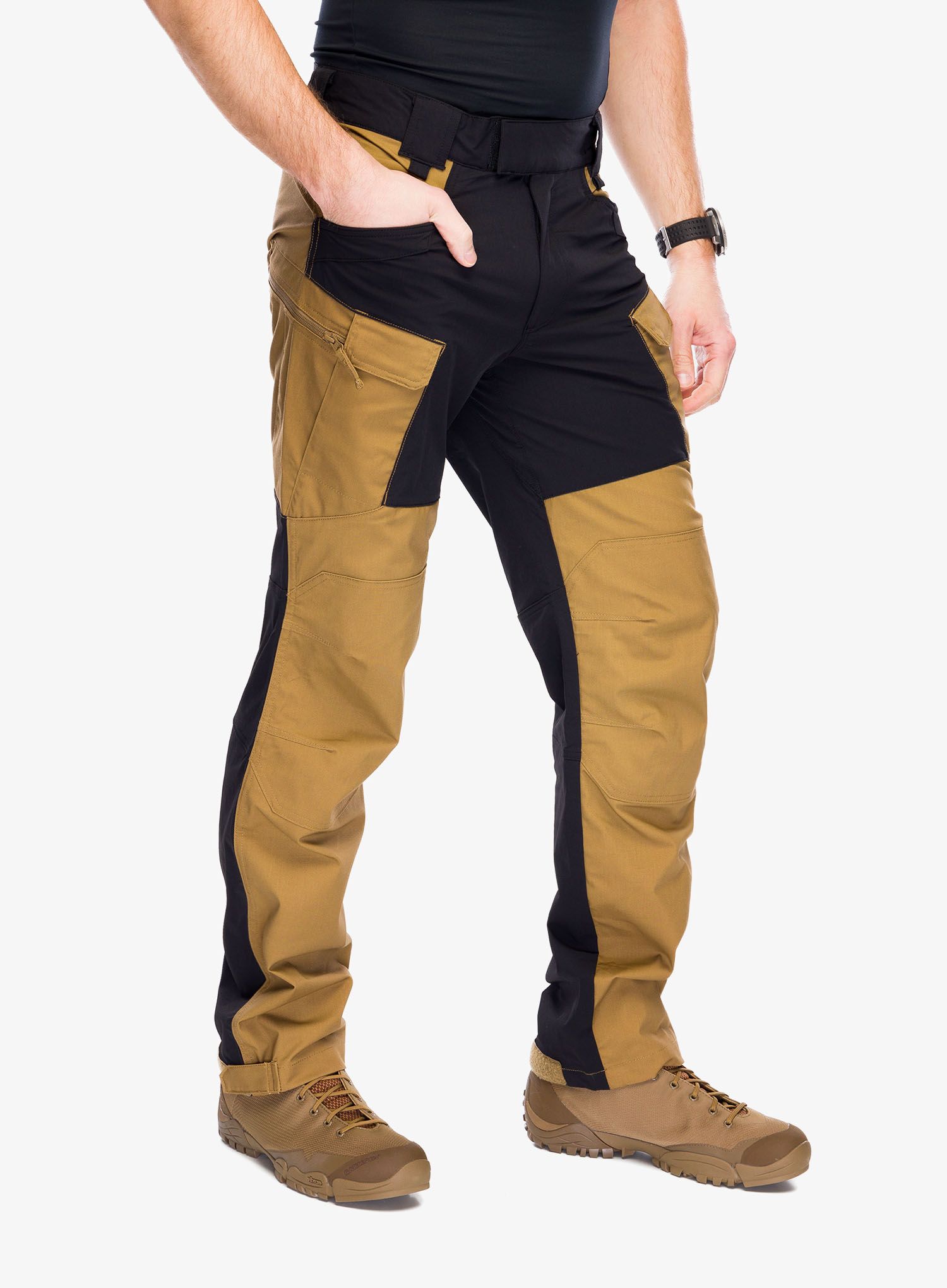 Hlače Helikon-Tex Hybrid Outback Pants - DuraCanvas - coyote/black