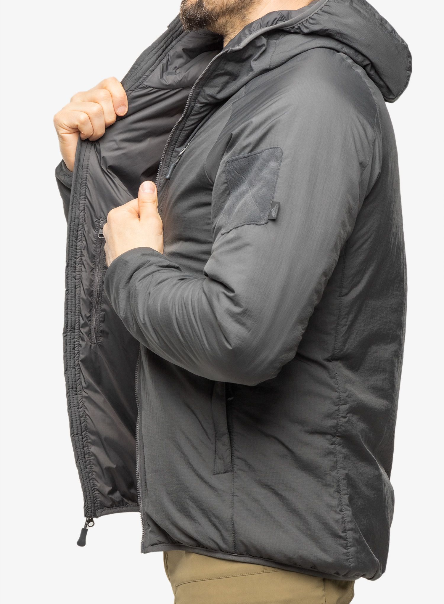Moška jakna Helikon-Tex Wolfhound Hoodie - Climashield Apex 67g - grey