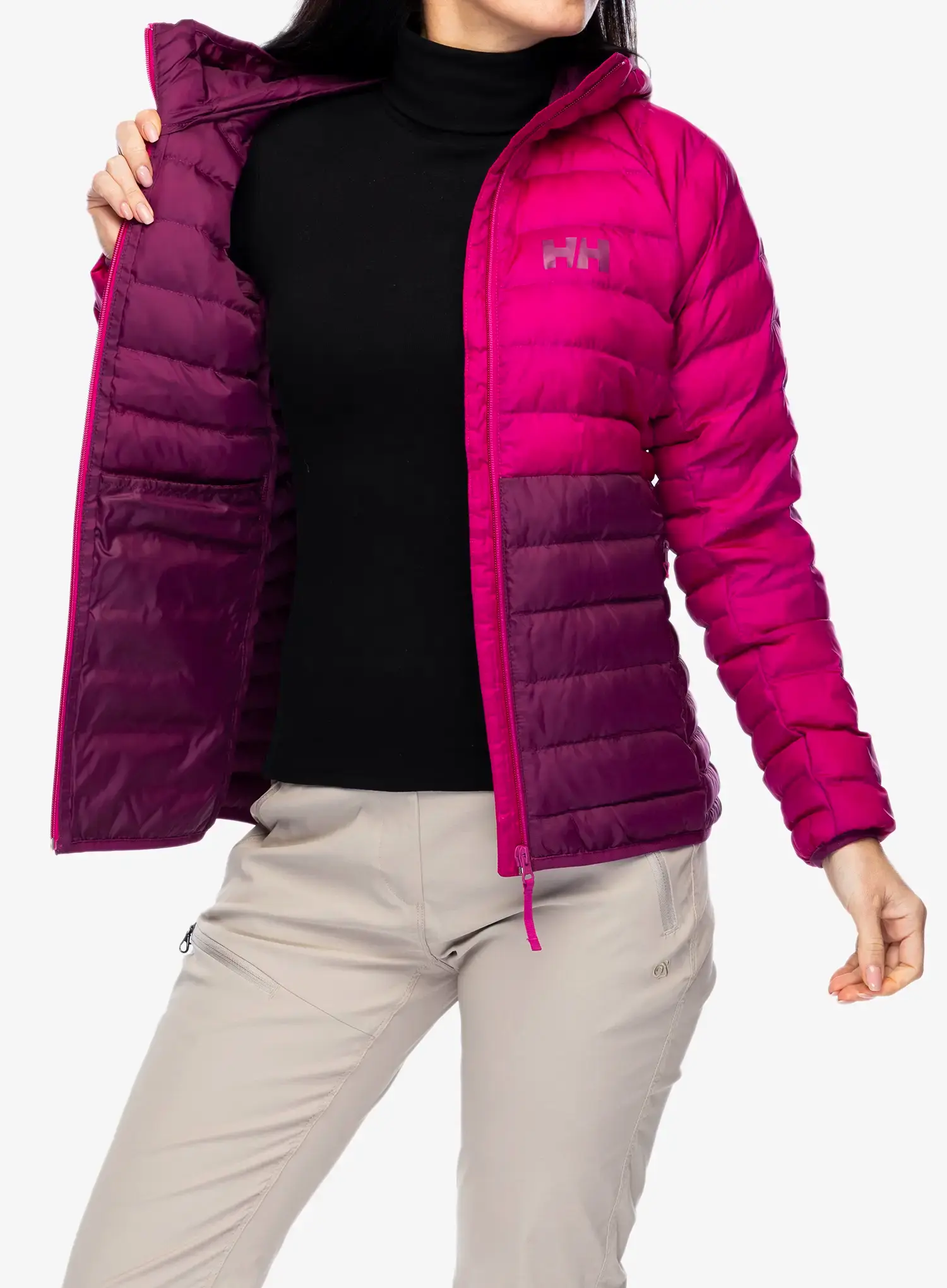 Ženska sintetična jakna Helly Hansen Banff Hooded Insulator - dark magenta/magenta 2.0