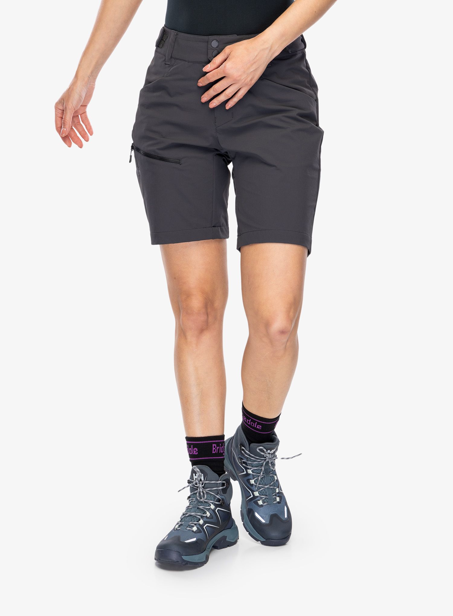 Ženske pohodniške kratke hlače Helly Hansen Blaze Softshell Shorts - ebony