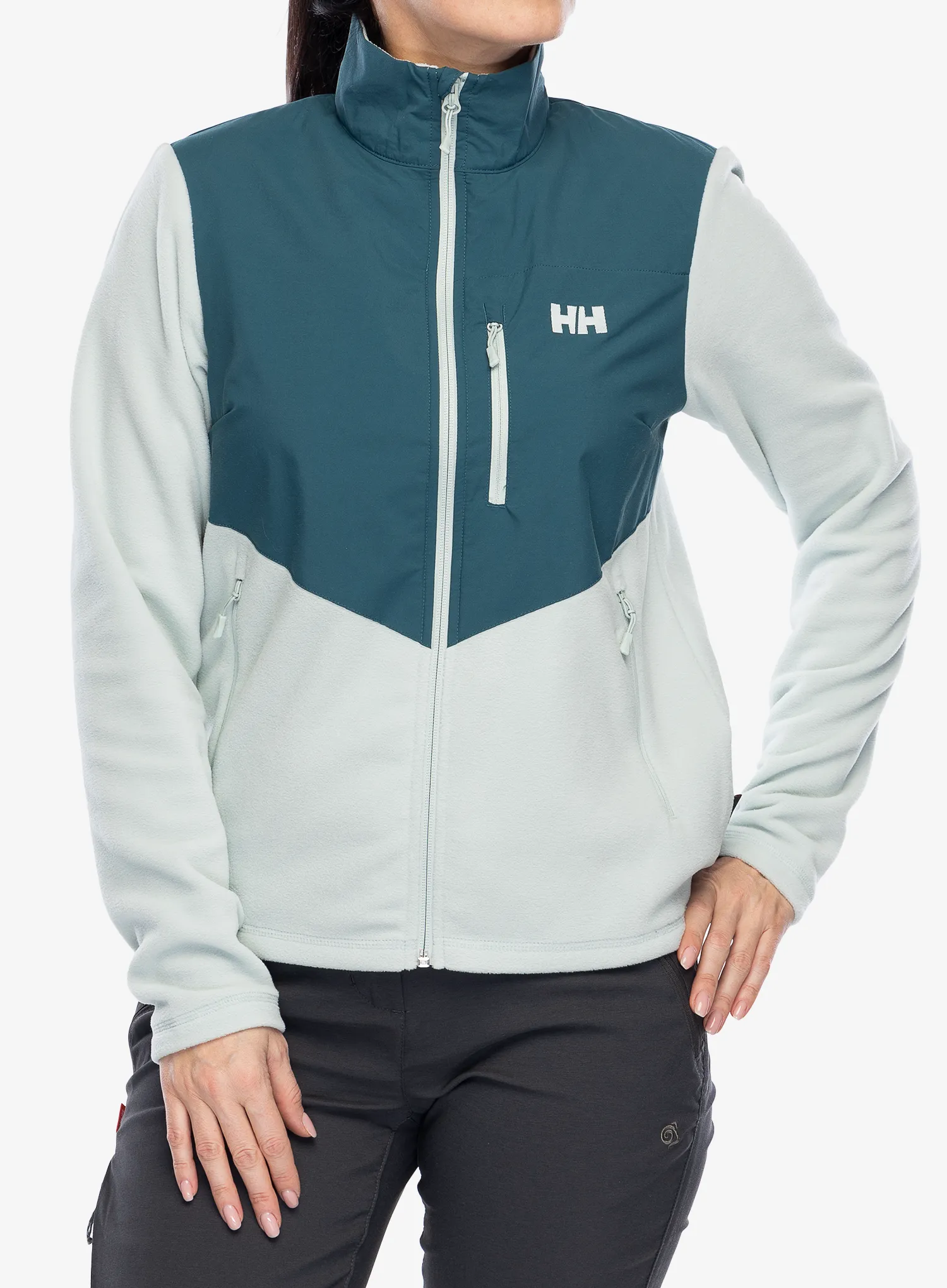Ženska jopica z zadrgo Helly Hansen Daybreaker Block Jacket - green mist