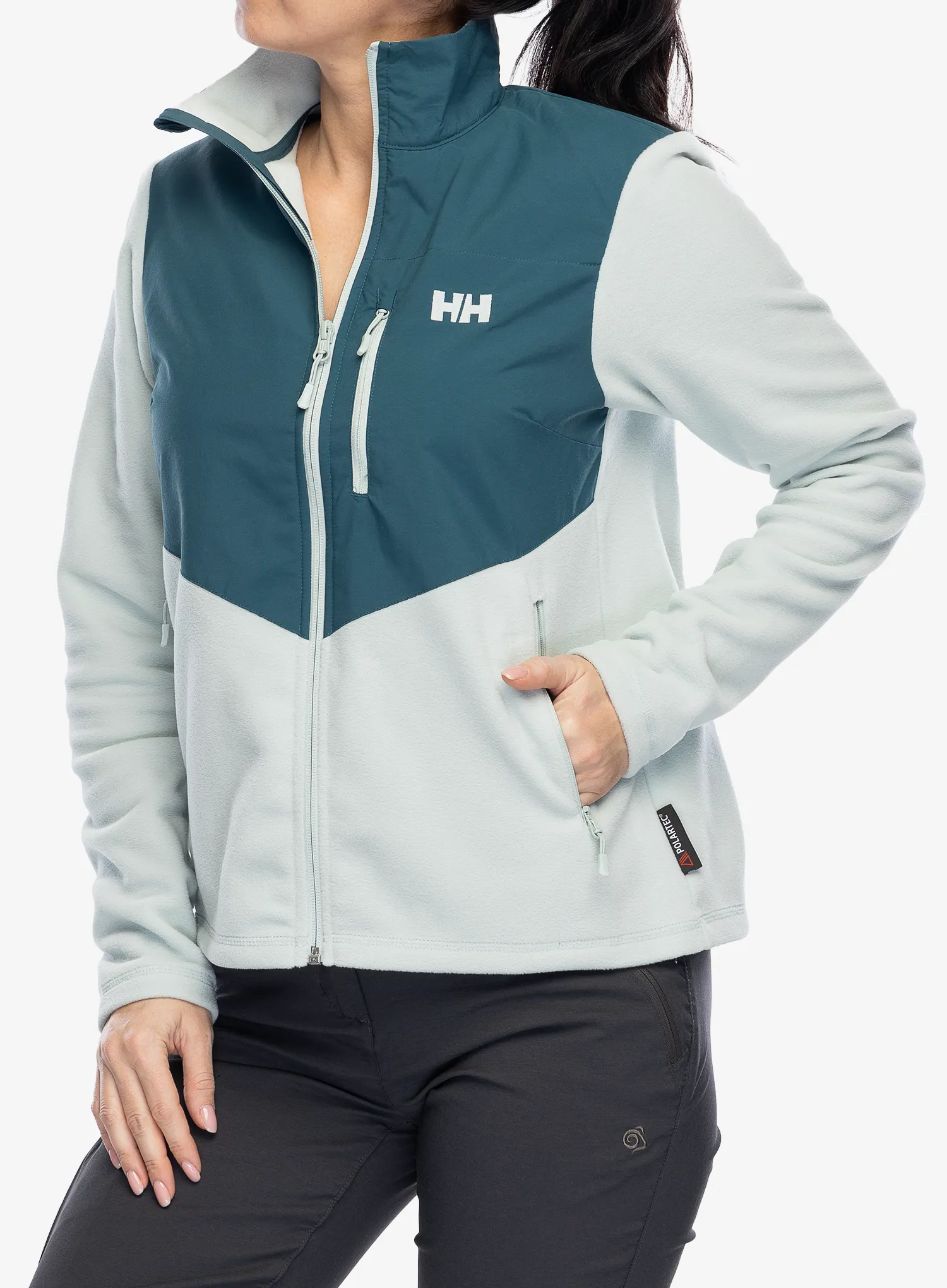 Ženska jopica z zadrgo Helly Hansen Daybreaker Block Jacket - green mist