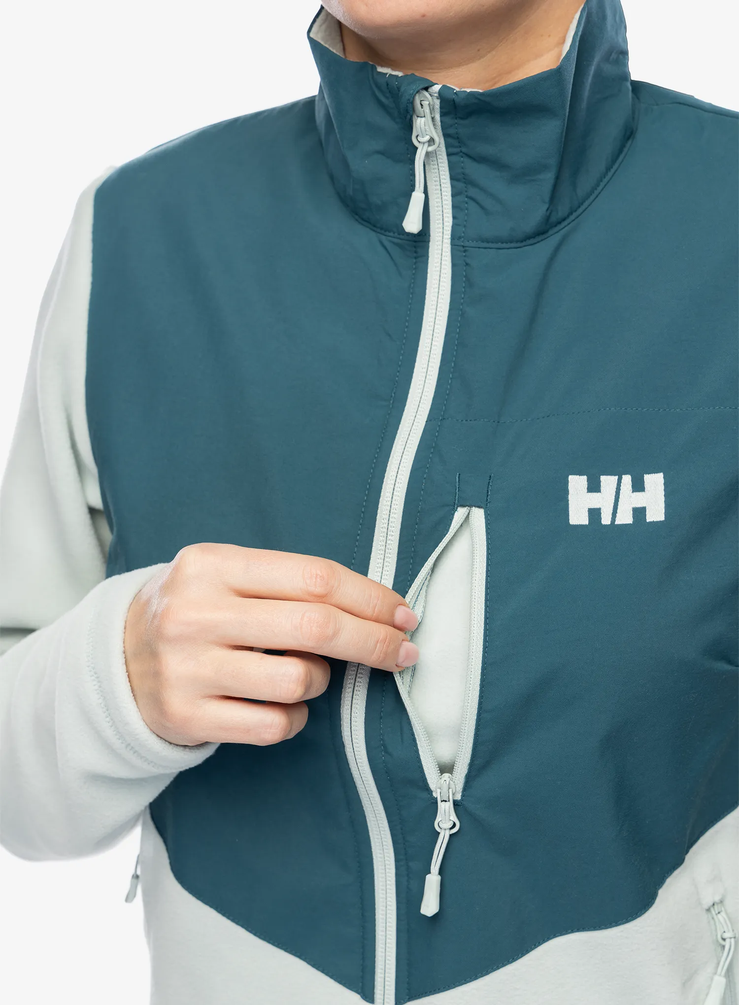 Ženska jopica z zadrgo Helly Hansen Daybreaker Block Jacket - green mist