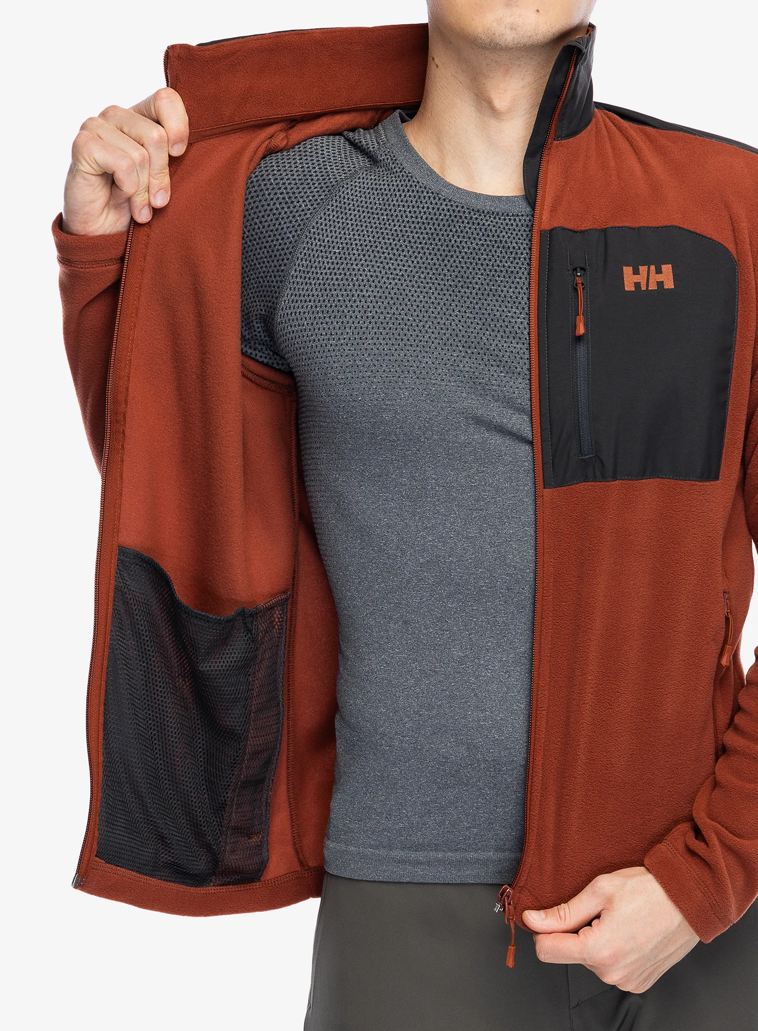 Jopica z zadrgo Helly Hansen Daybreaker Block Jacket - iron oxide