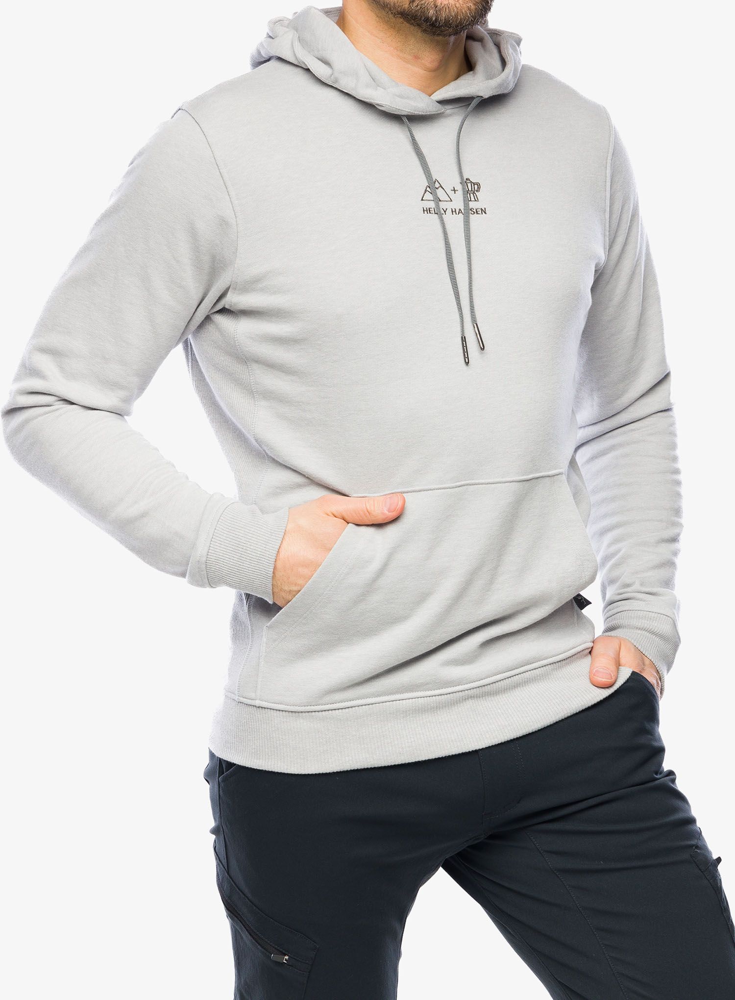 Jopica s kapuco Helly Hansen F2F Organic Cotton Hoodie 2.0 - grey fog melange