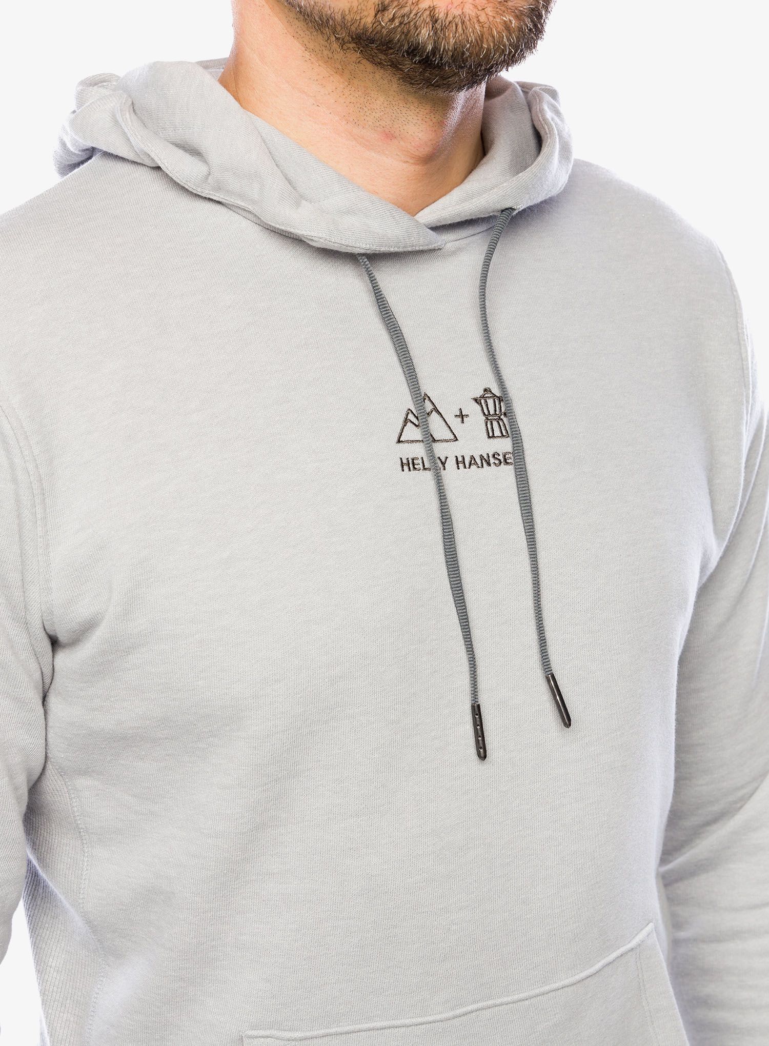 Jopica s kapuco Helly Hansen F2F Organic Cotton Hoodie 2.0 - grey fog melange