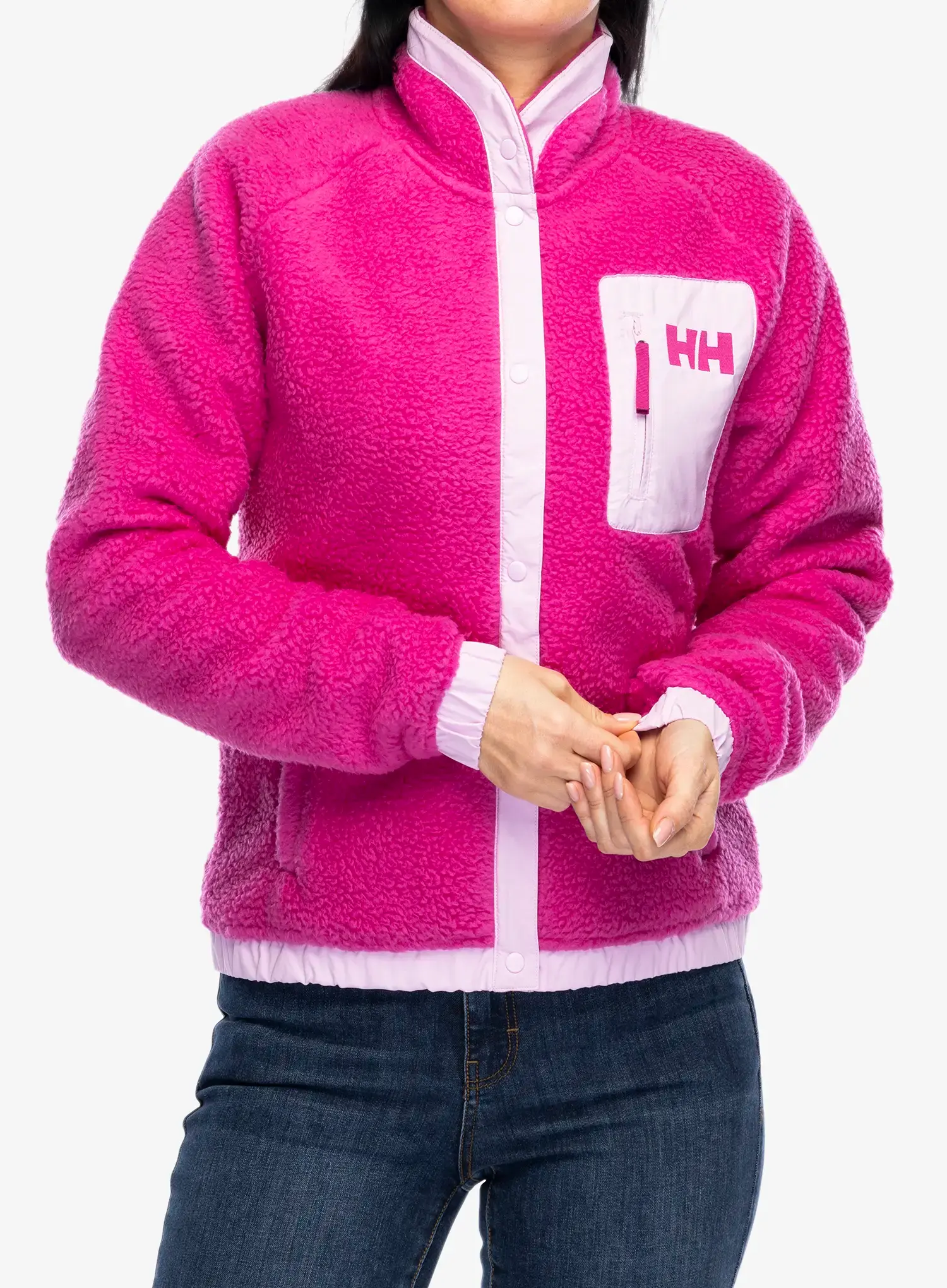 Ženski flis Helly Hansen Imperial Pile Snap - magenta 2.0