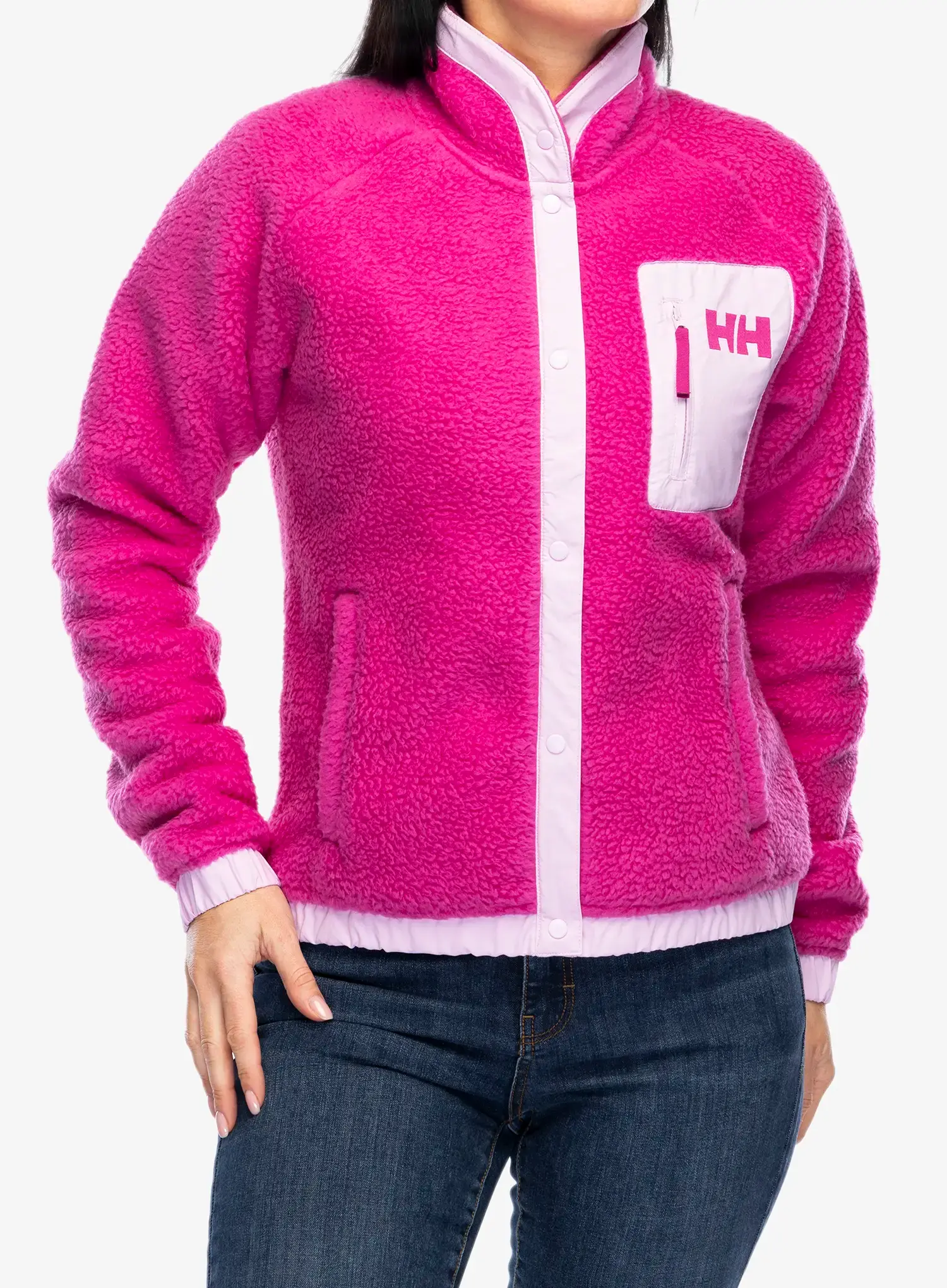 Ženski flis Helly Hansen Imperial Pile Snap - magenta 2.0